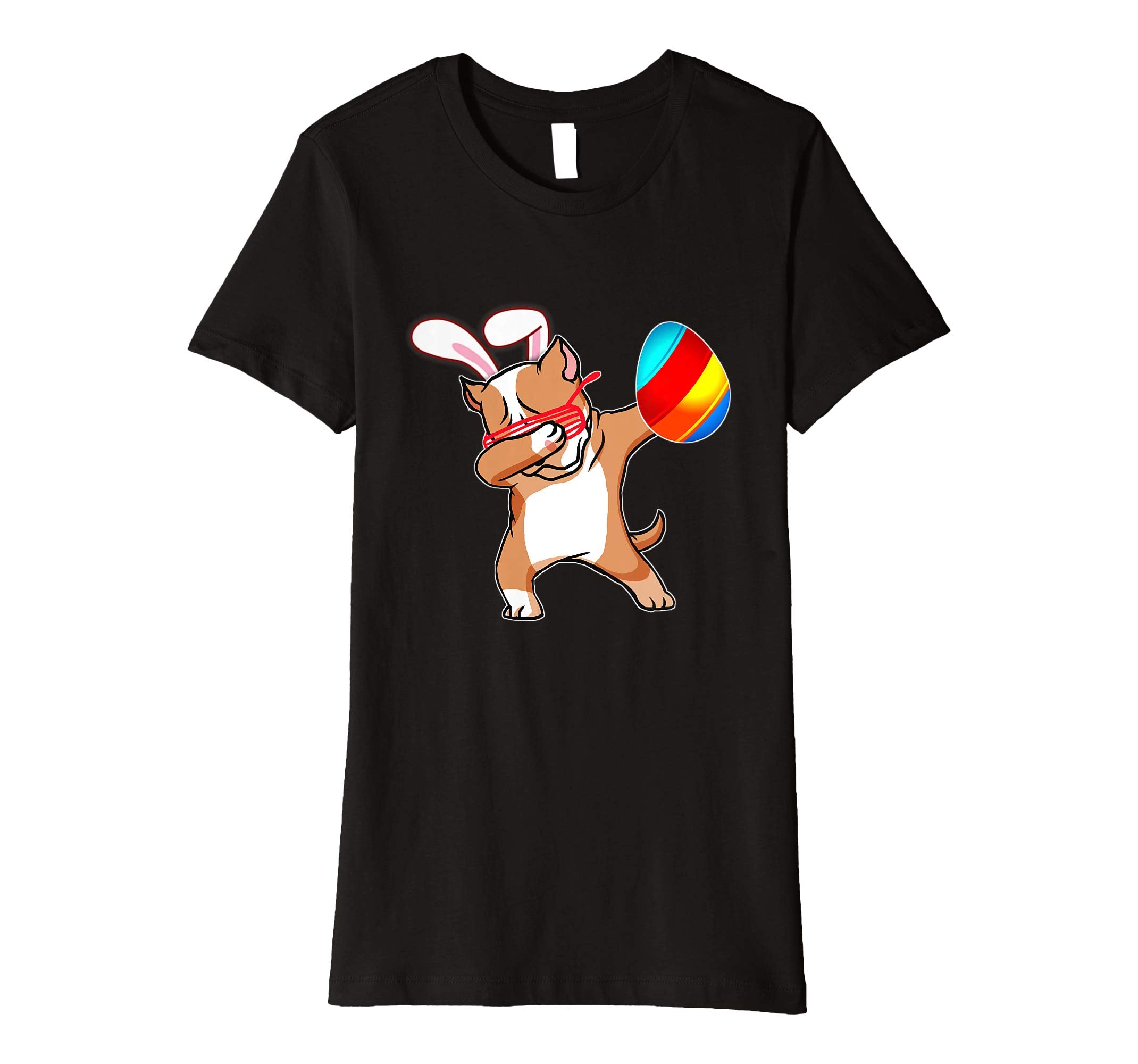 Easter Bunny Dabbing Pitbull Dog Tshirt Egg Ears Animal Gift