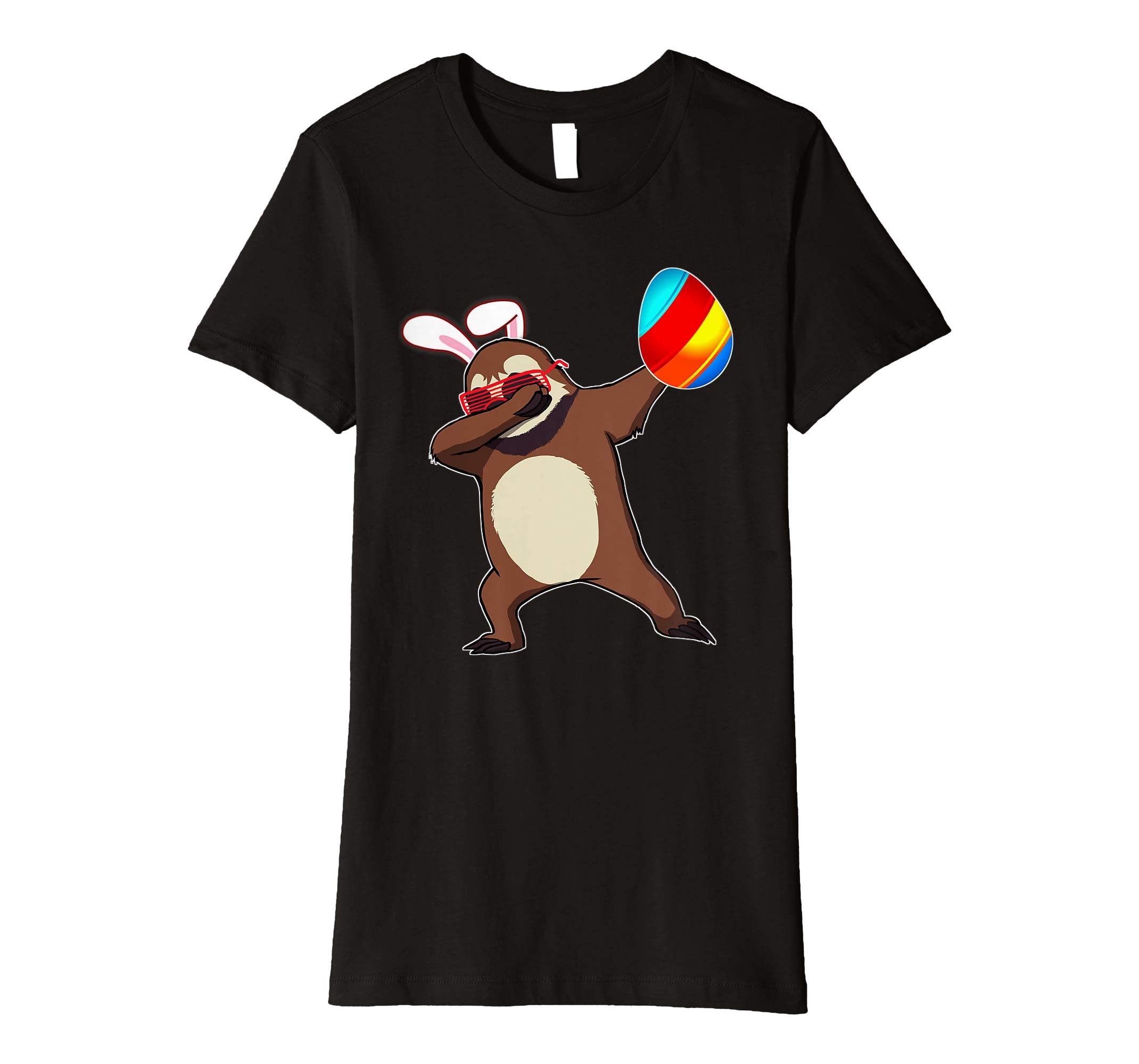 Easter Bunny Dabbing Sloth Tshirt Egg Ears Animal Gift