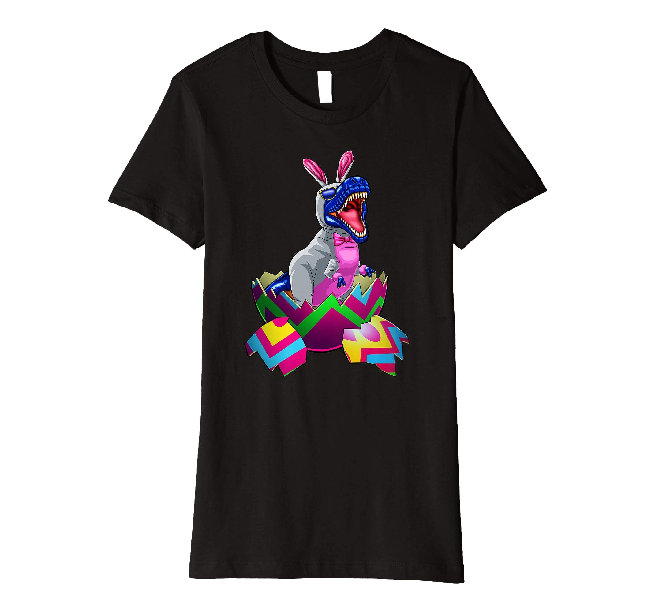 Easter T Rex Dinosaur Shirt Kids Boys Bunny Basket Eggs
