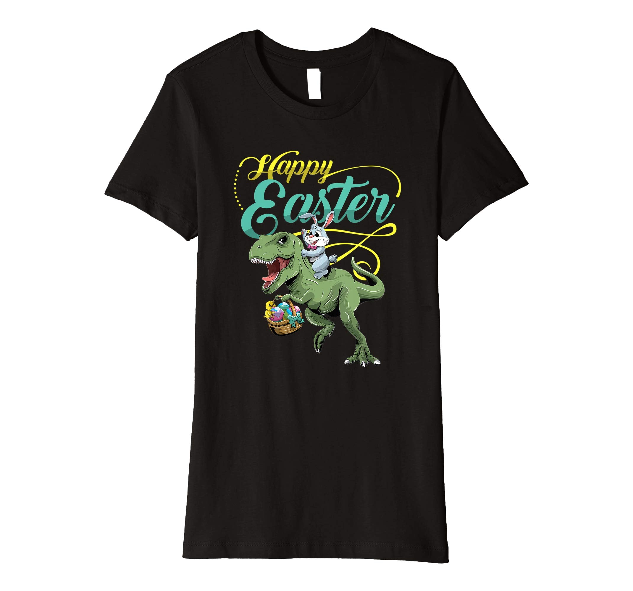 Easter T Shirt for Kids with Cool Bunny and T-rex Egg Hunt