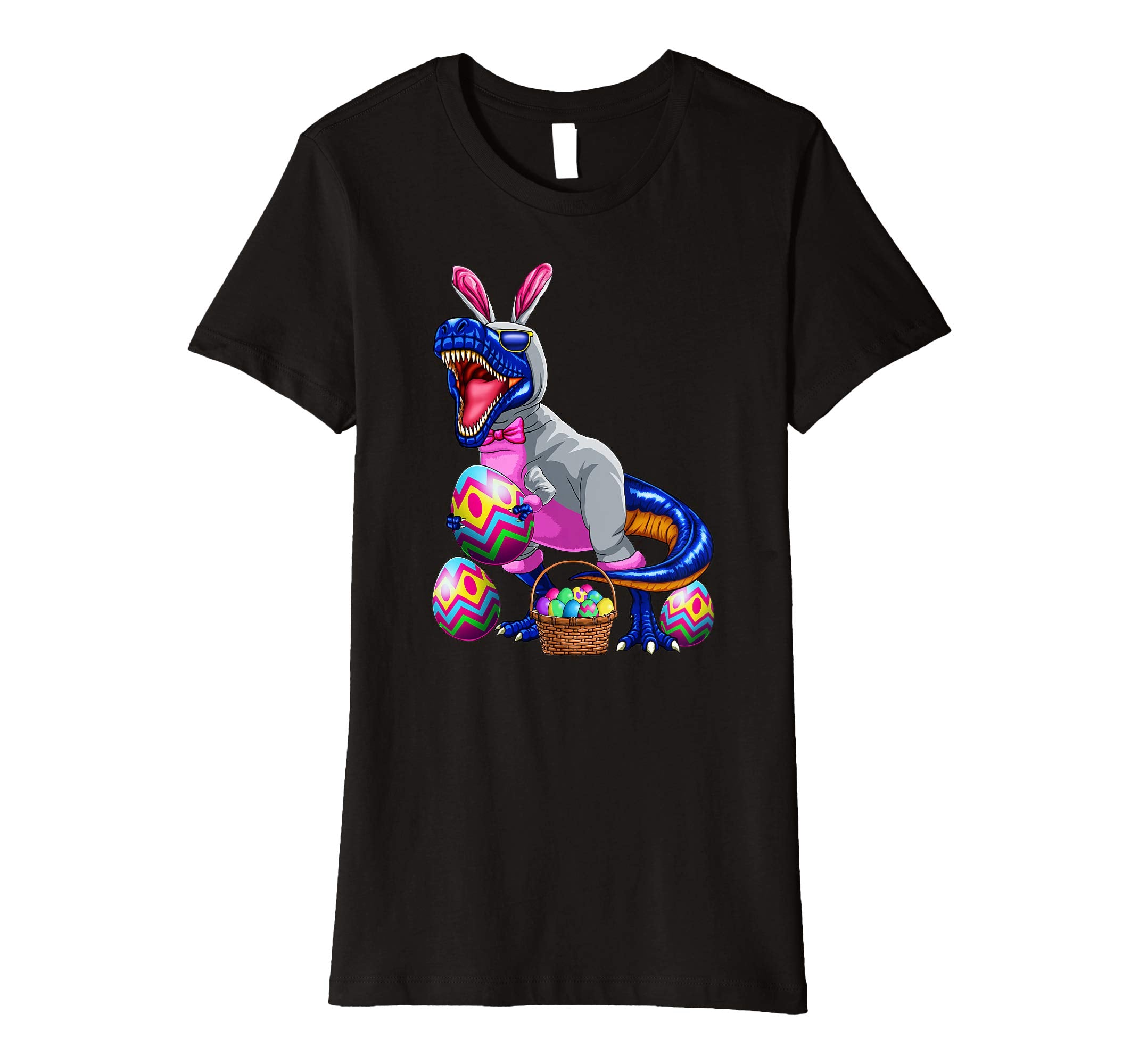 Easter T Rex Dinosaur Shirt Kids Boys Bunny Basket Eggs