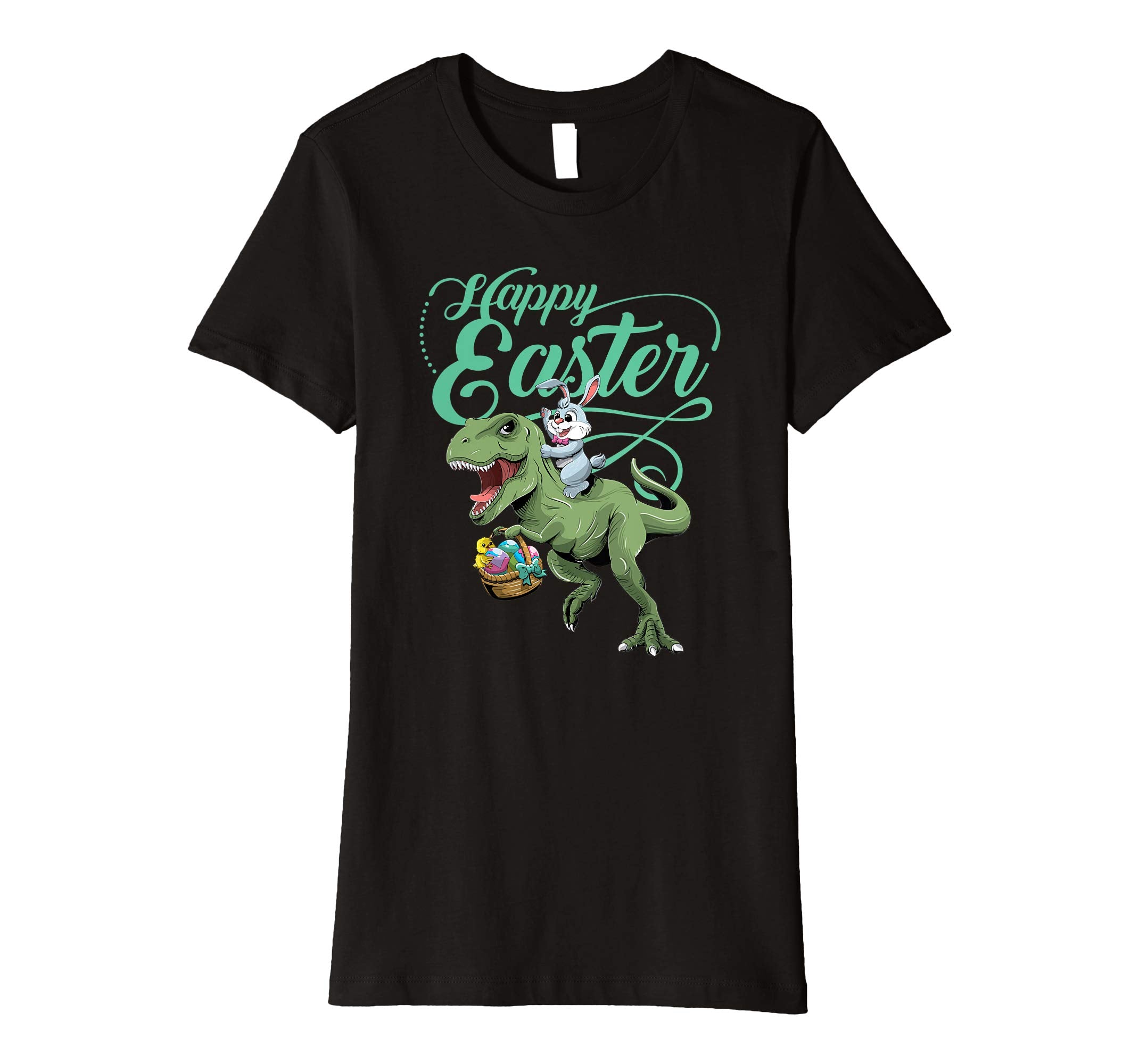 Easter T Shirt for Kids with Cool Bunny and T-rex Egg Hunt