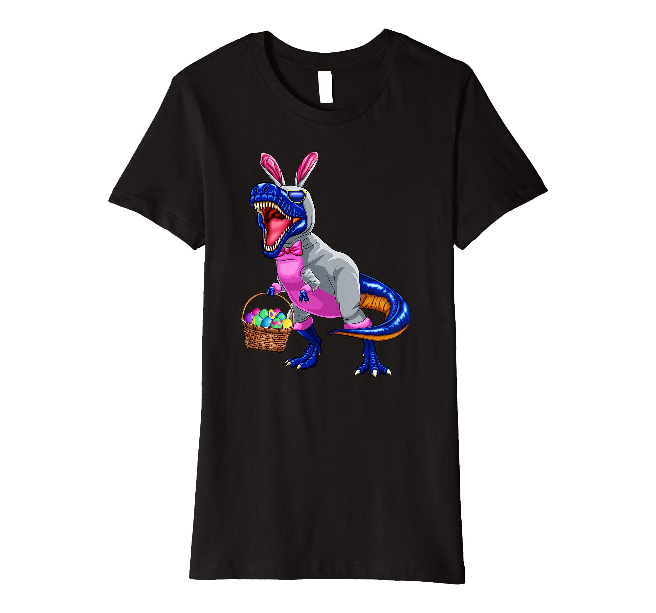 Easter T Rex Dinosaur Shirt Kids Boys Bunny Basket Eggs