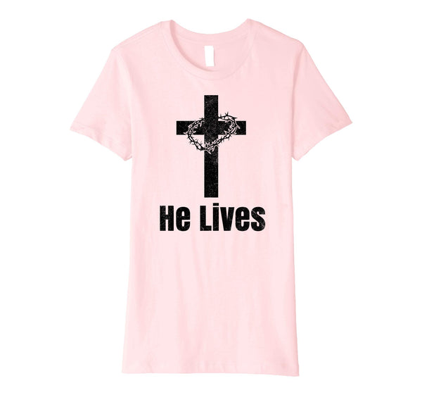 He Lives Easter Religious Christian Jesus Cross T Shirt
