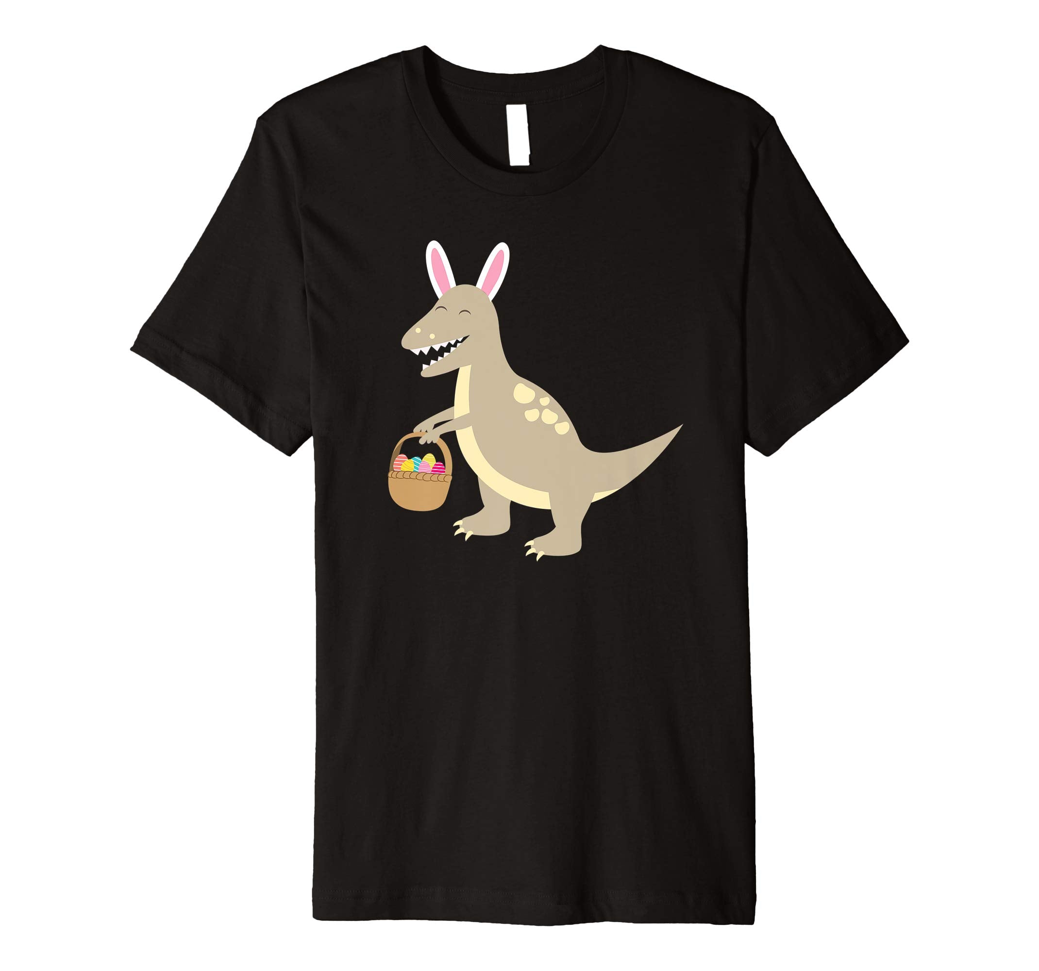 Velociraptor With Bunny Ears T Shirt Basket Of Easter Egg