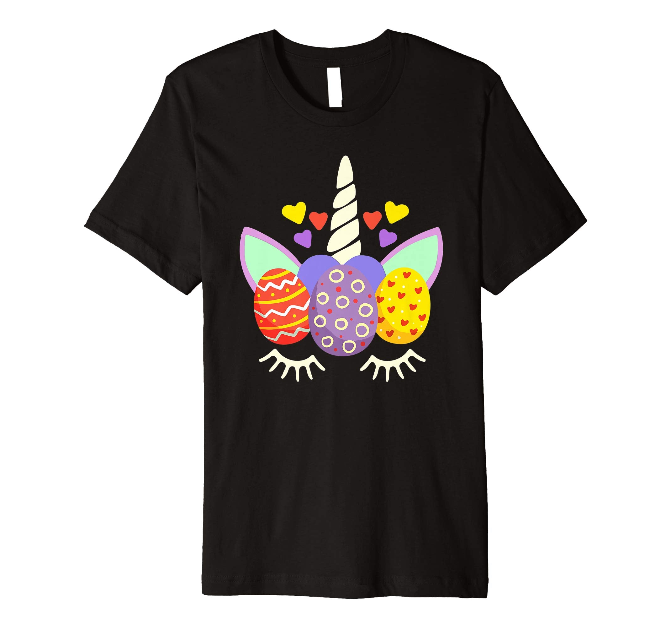Unicorn Face Egg Hunt Happy Easter Kids Boys Girls T Shirt