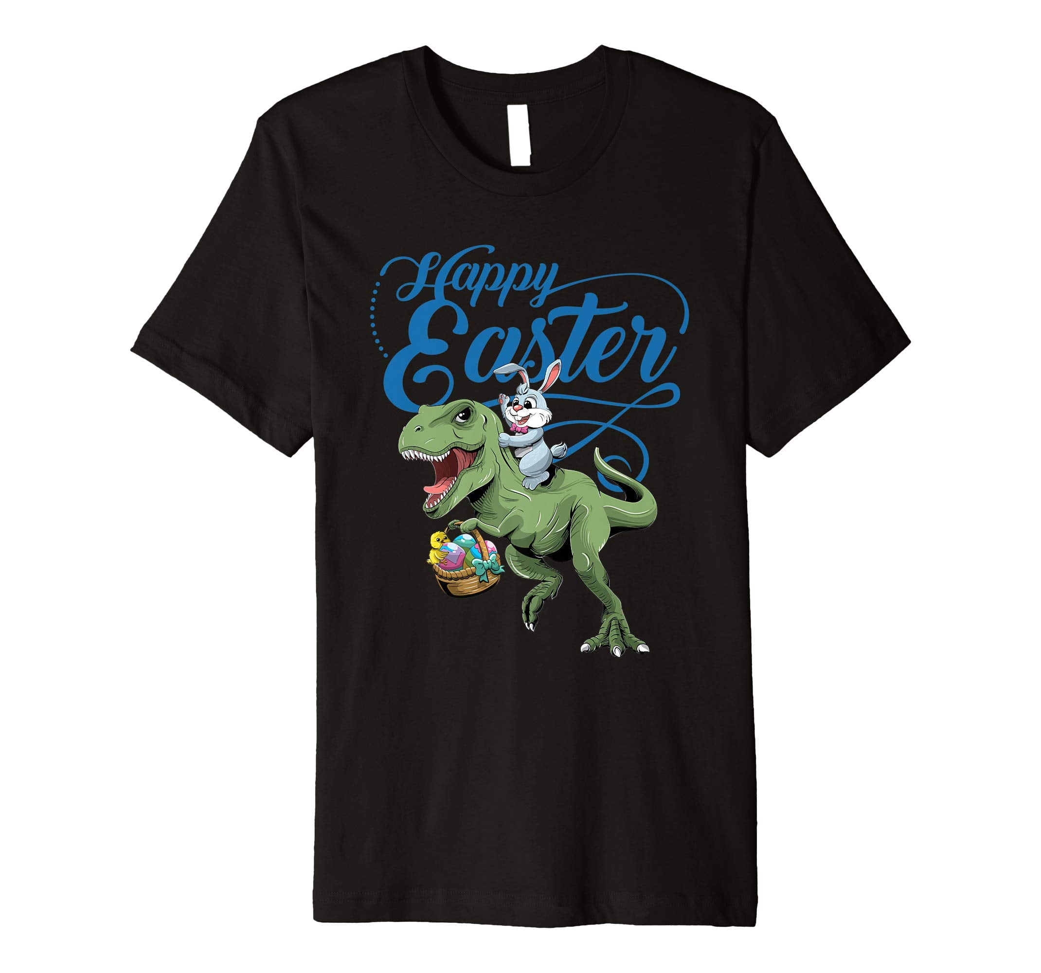 Easter T Shirt for Kids with Cool Bunny and T-rex Egg Hunt