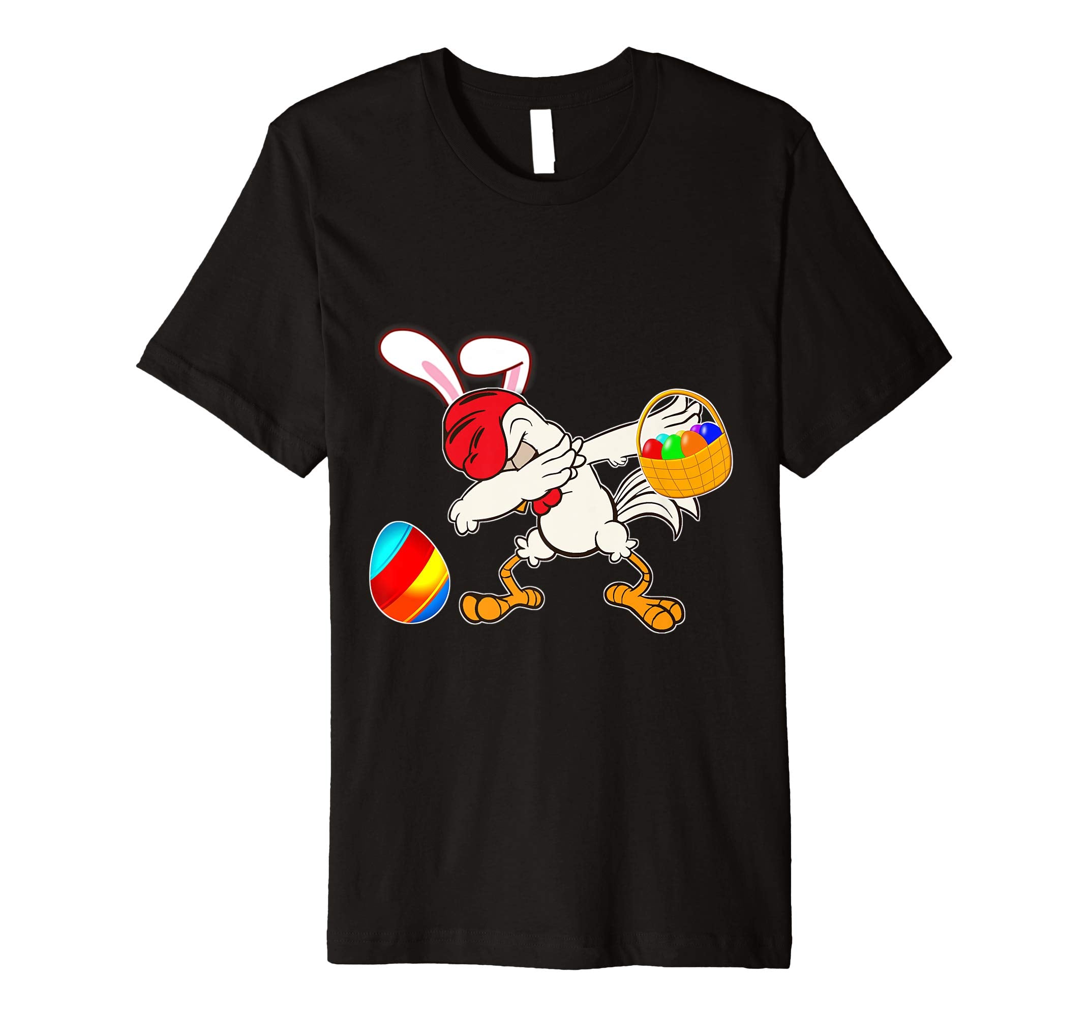 Easter Bunny Dabbing Chicken Tshirt Easter Egg Basket