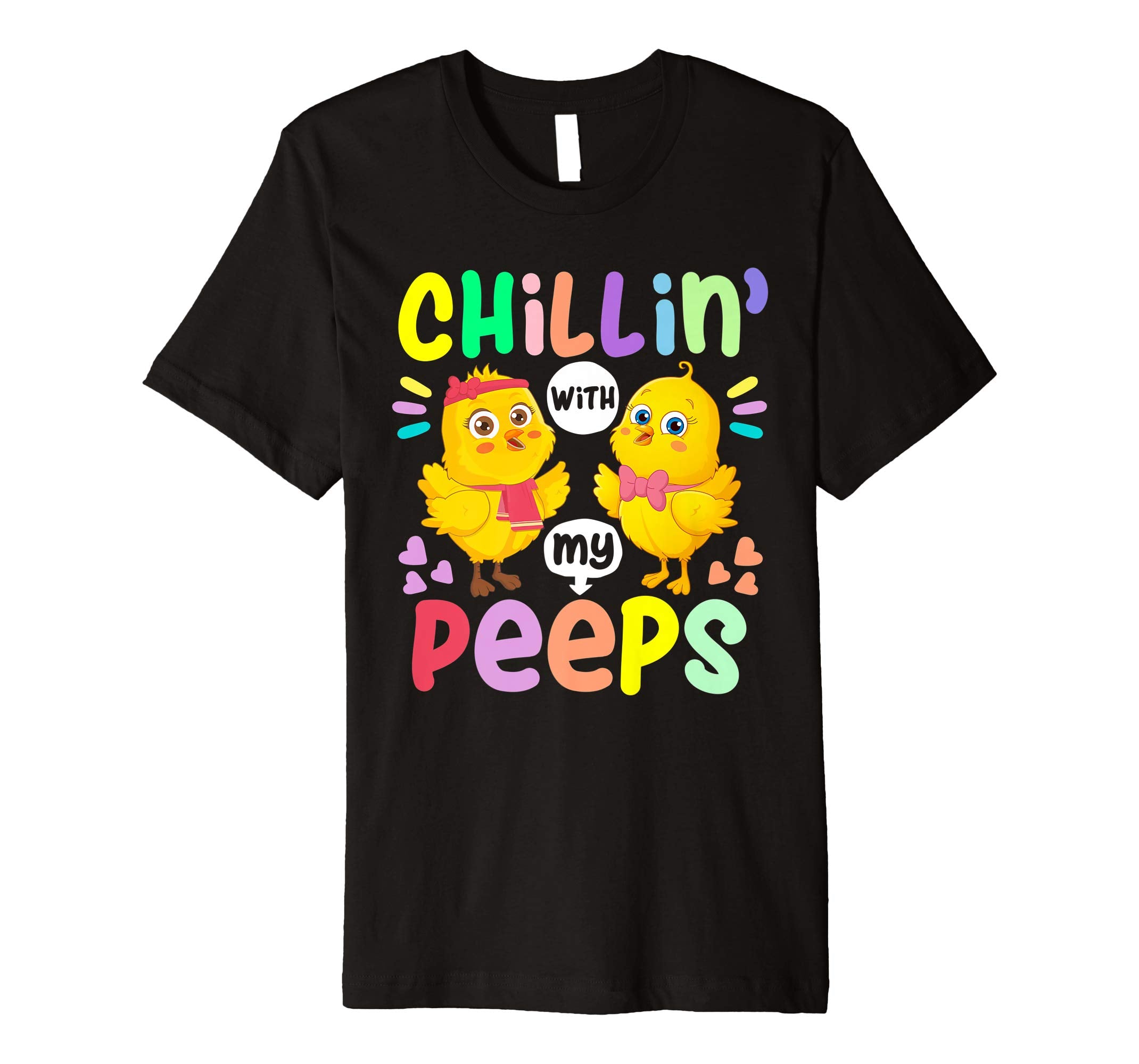 Chillin With My Peeps Happy Easter Kids Boys Girls T Shirt