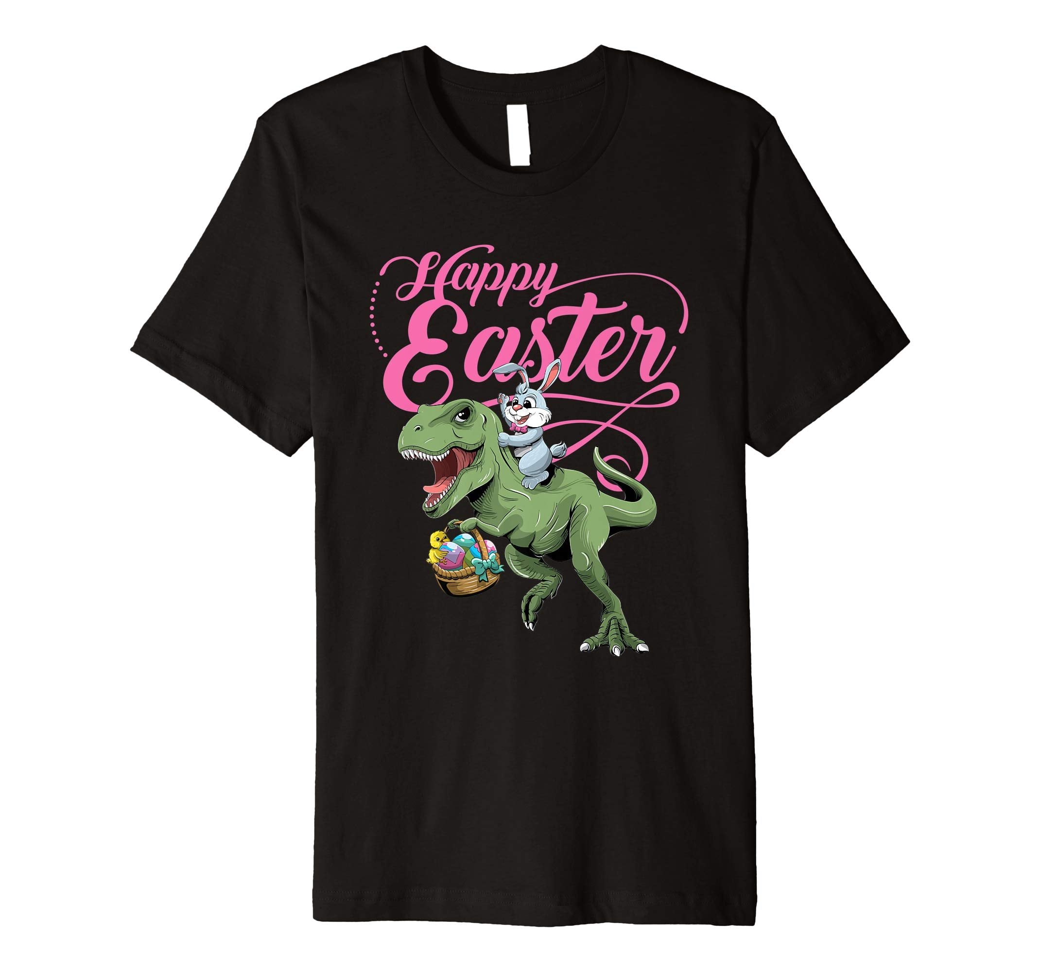 Easter T Shirt for Kids with Cool Bunny and T-rex Egg Hunt