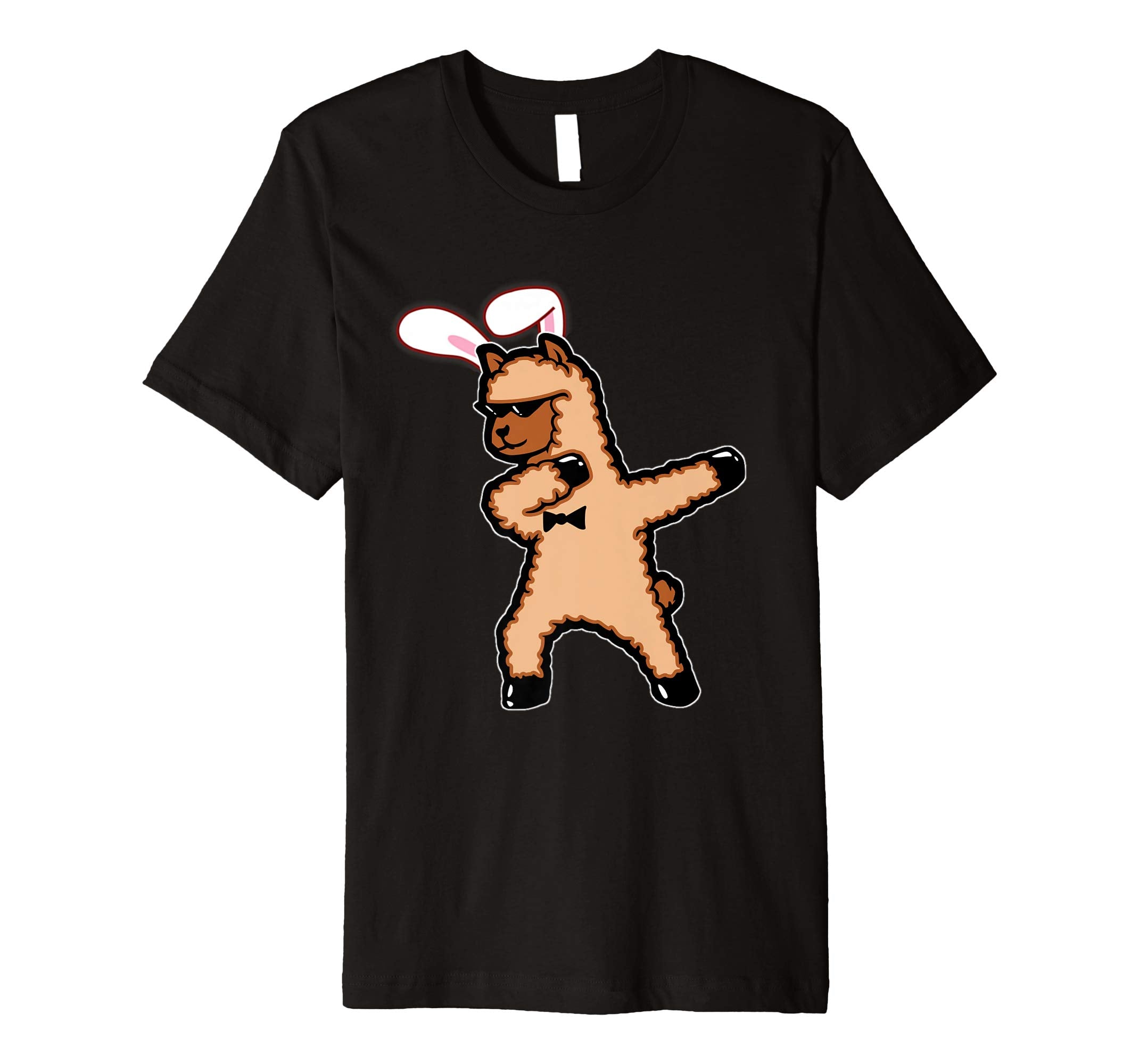 Easter Bunny Dabbing Llama Tshirt Rabbit Ears Animal Gift