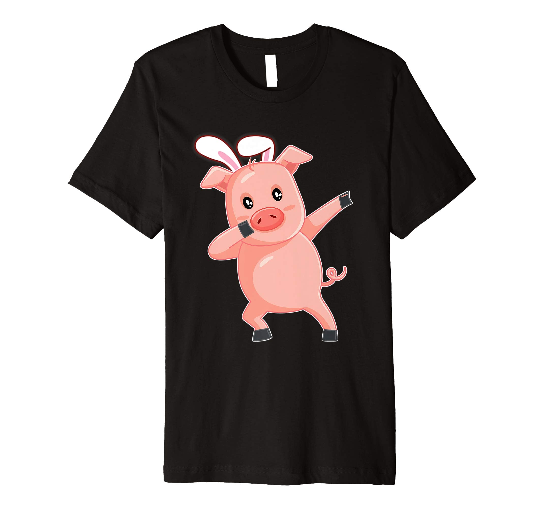 Easter Bunny Dabbing Pig Hog Tshirt Rabbit Ears Animal Gift