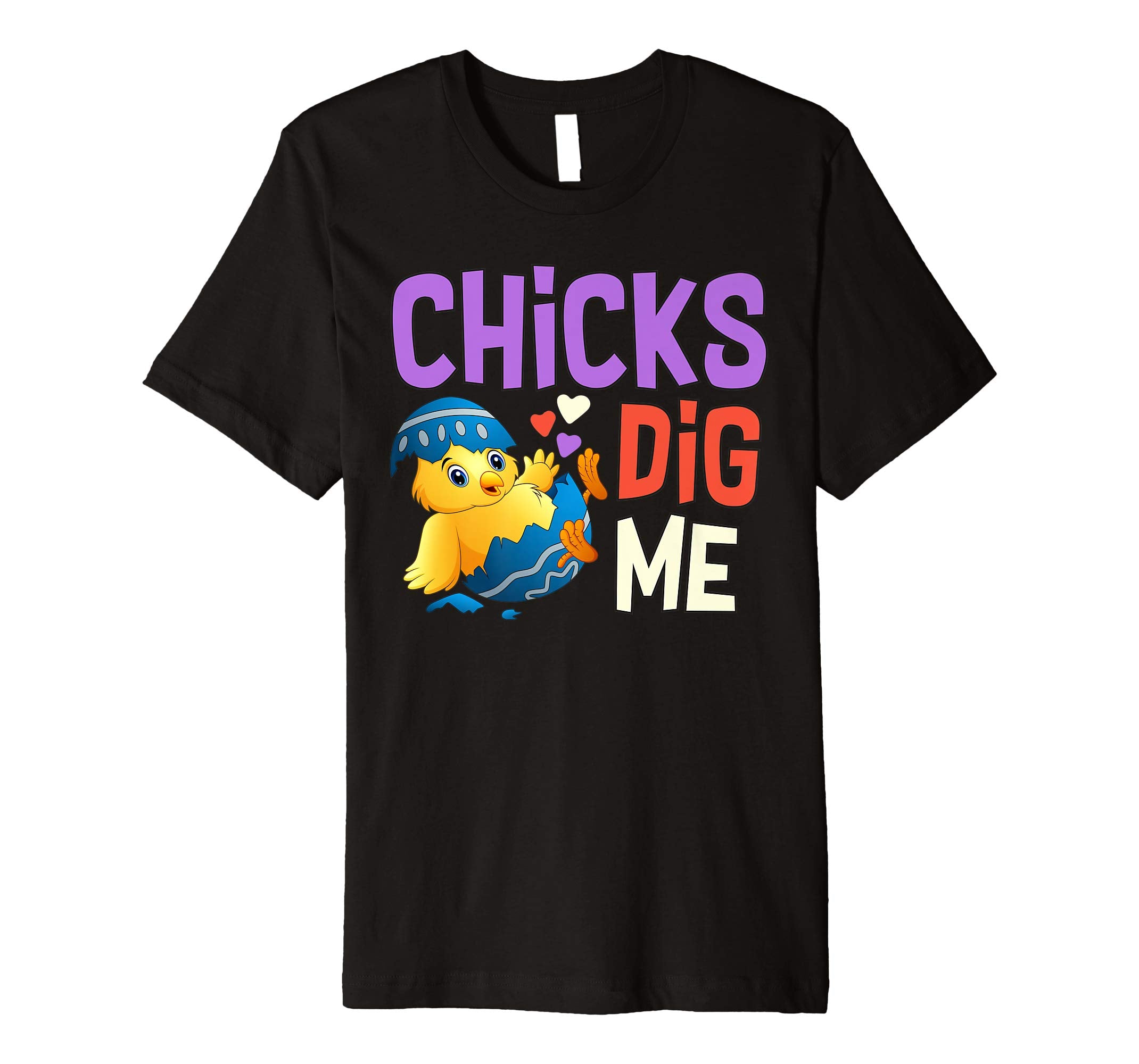 Chicks Dig Me Egg Hunt Happy Easter Kids Boys Girls T Shirt