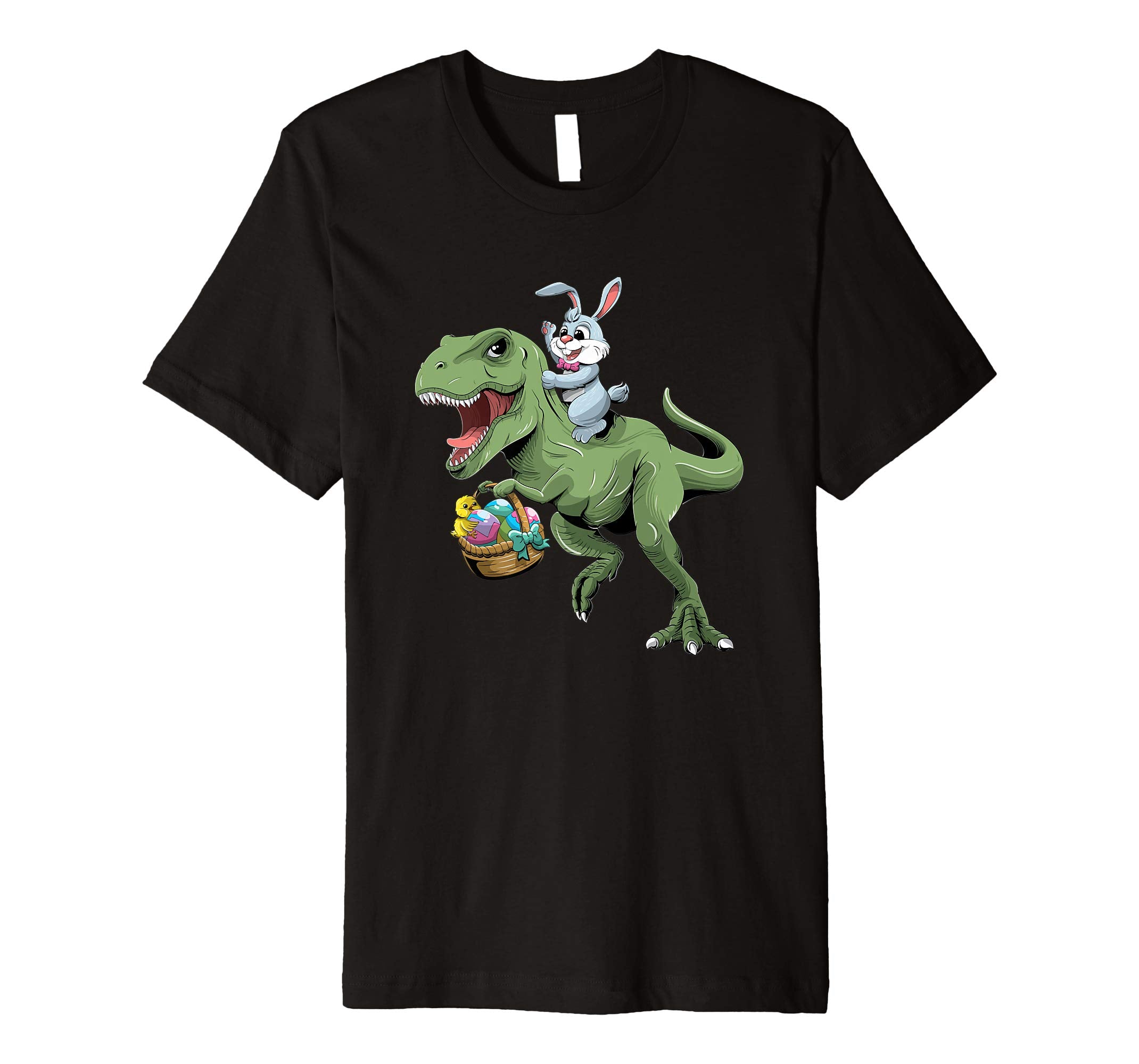 Easter T Shirt for Kids with Cool Bunny and T-rex Egg Hunt