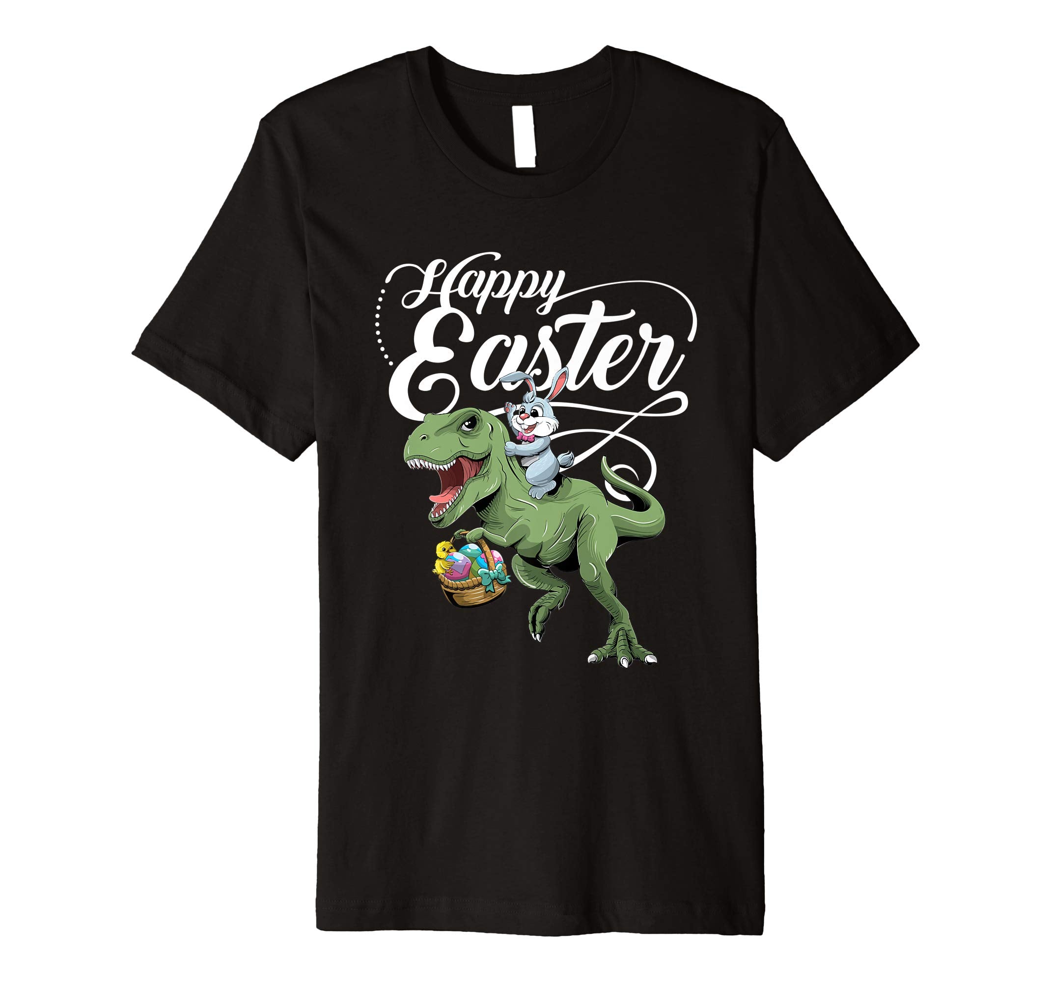 Easter T Shirt for Kids with Cool Bunny and T-rex Egg Hunt