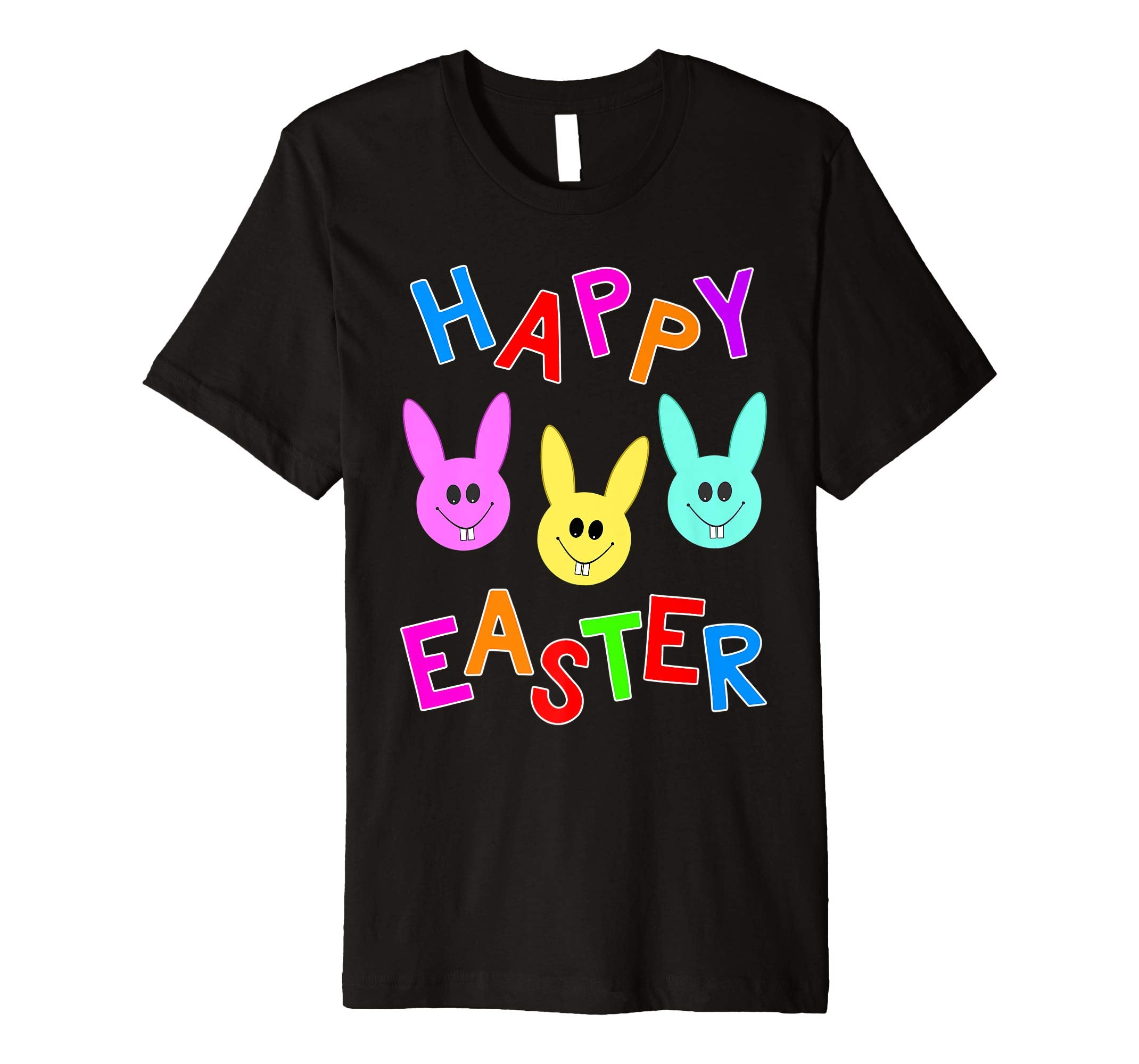 Happy Easter T shirt Cute Bunnies Colorful Bunny Boys Girls