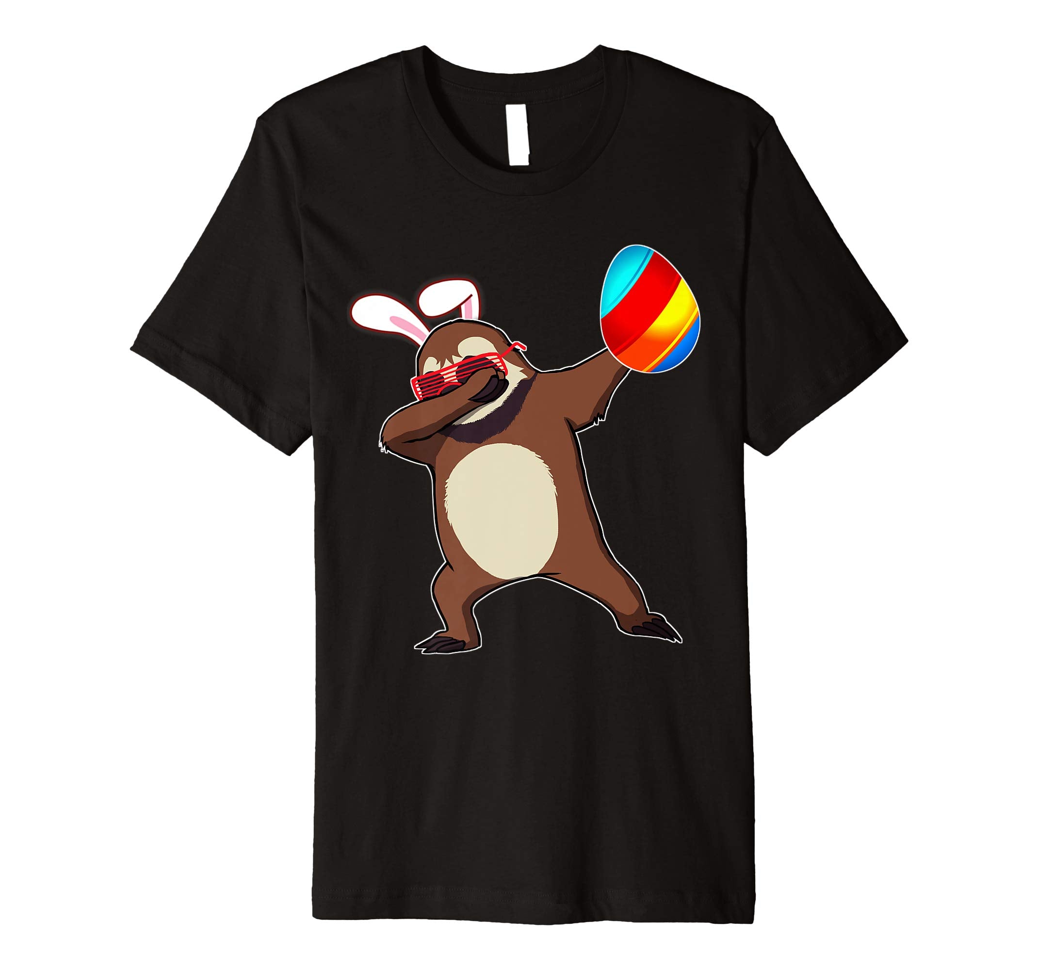 Easter Bunny Dabbing Sloth Tshirt Egg Ears Animal Gift