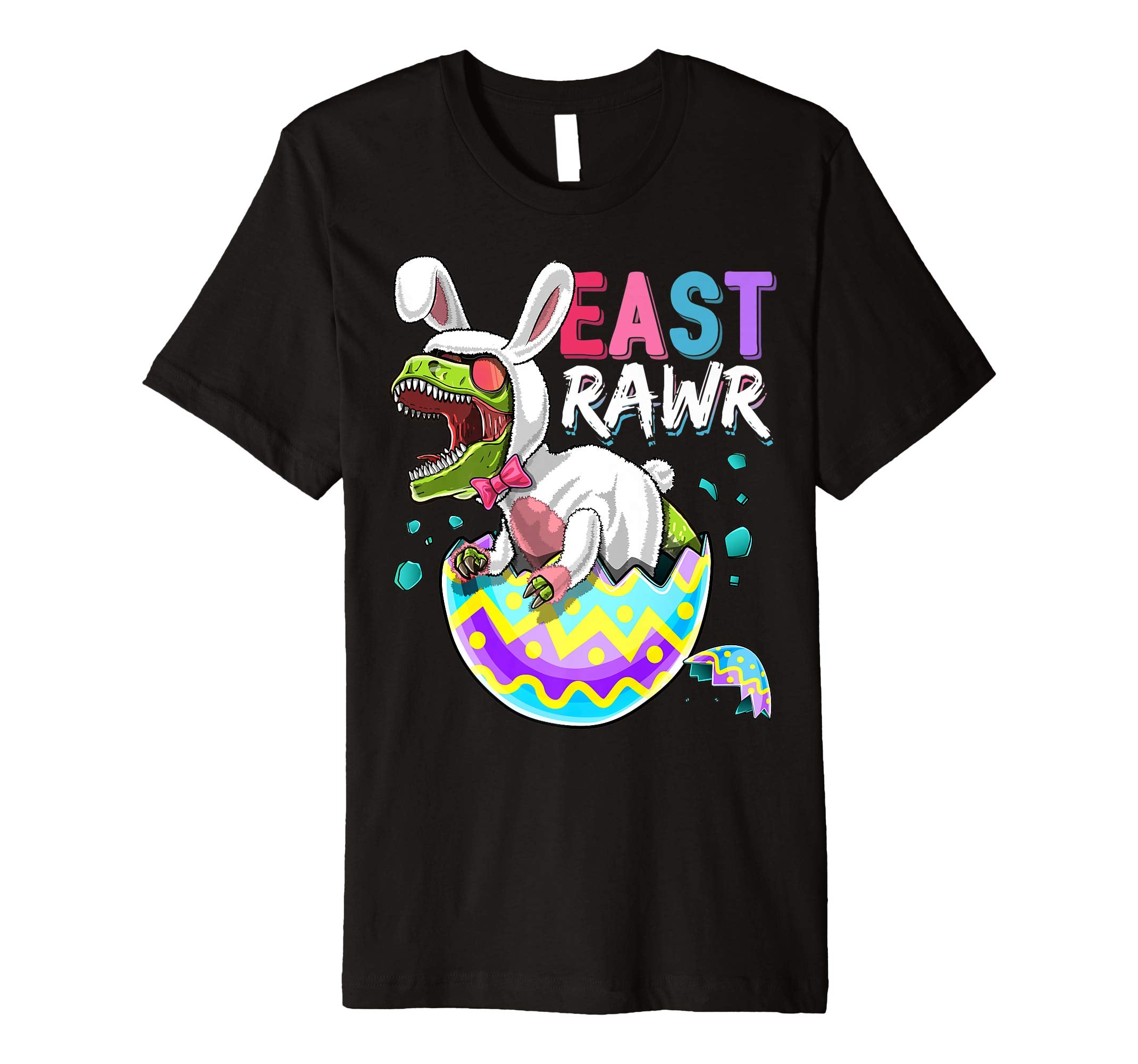 Happy Eastrawr T Rex Dinosaur Easter Bunny Egg Shirt Kids