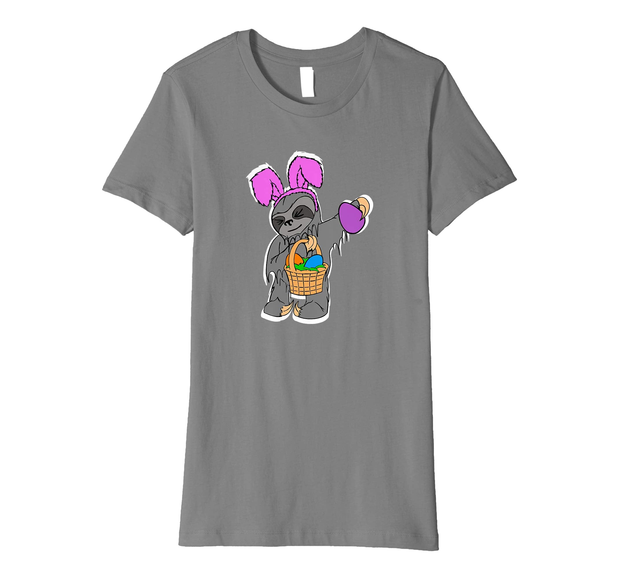 Womens Funny Sloth Bunny Shirt Cute Easter Basket Gift Idea