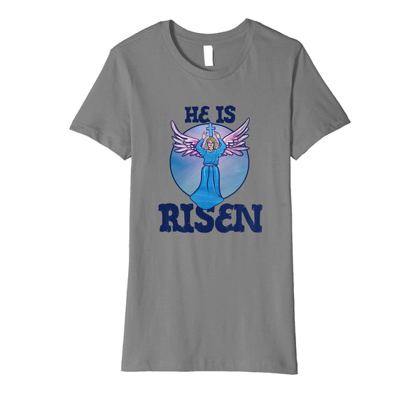 He is Risen t-shirt Christian Easter Sunday Angel Artwork