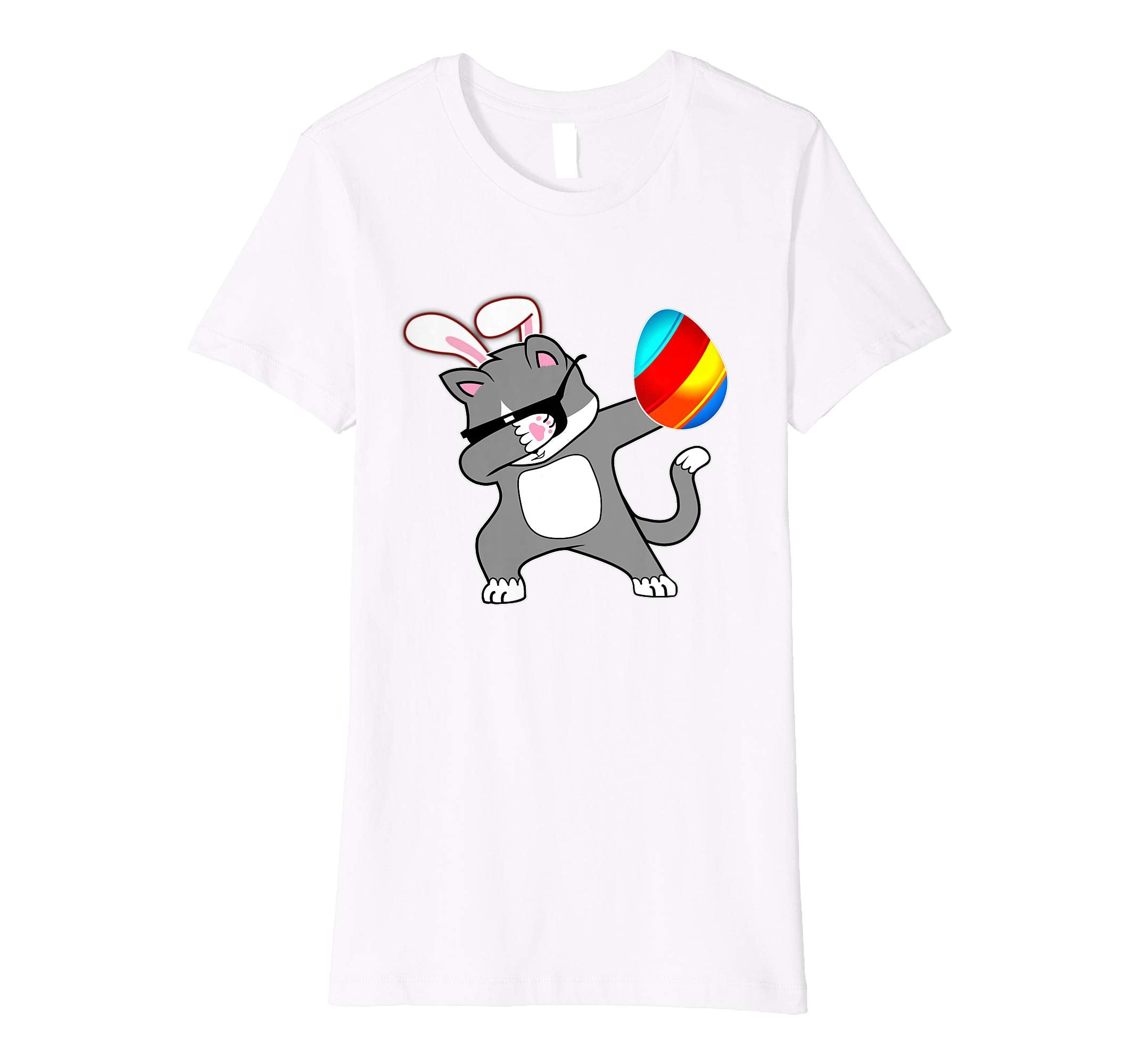 Easter Bunny Dabbing Kitty Cat Tshirt Egg Ears Animal Gift