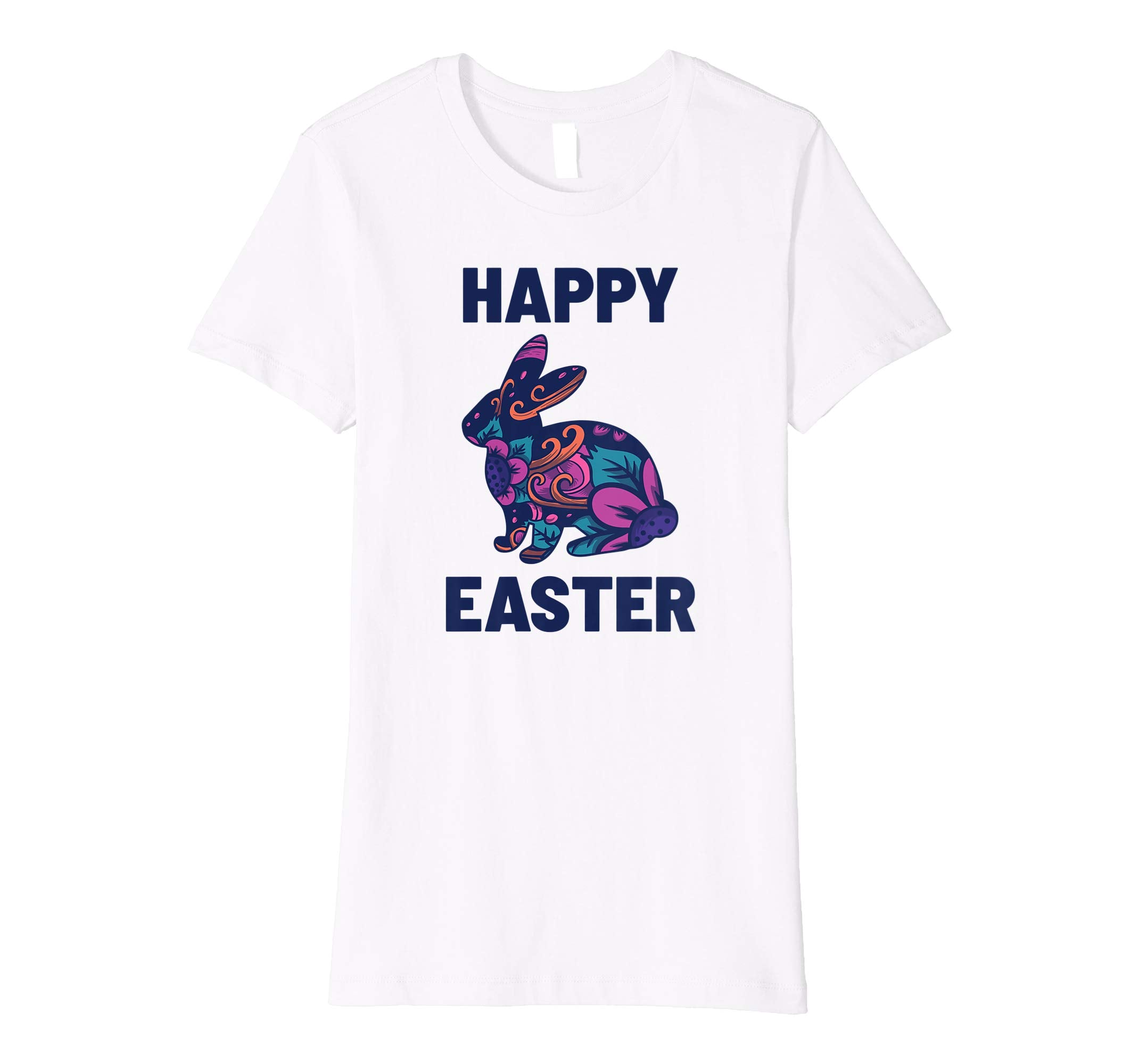 Easter T Shirt with Cute Bunny and Purple Flowers