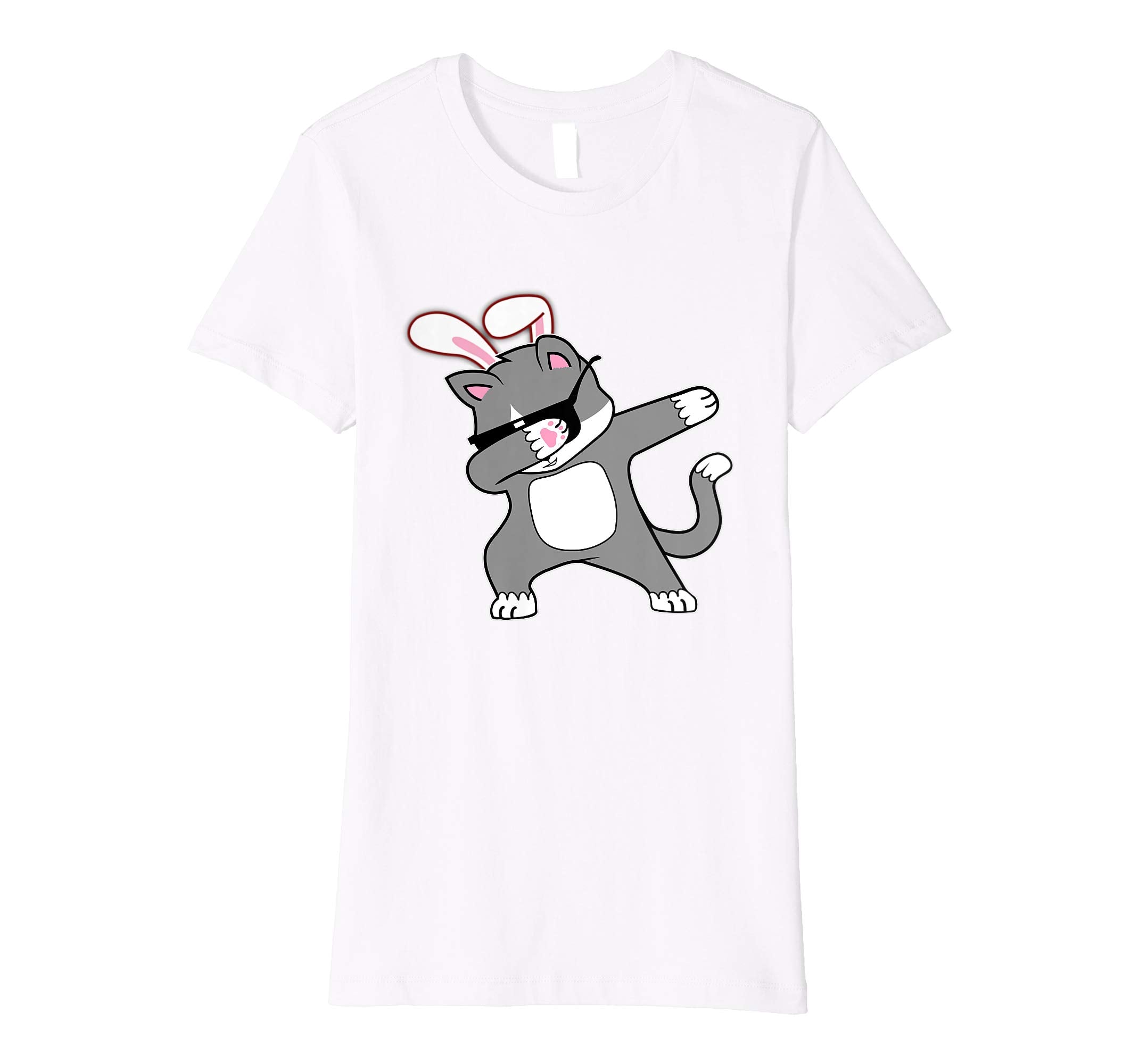 This Easter Bunny Dabbing Cat Tshirt Rabbit Ears Animal Gift