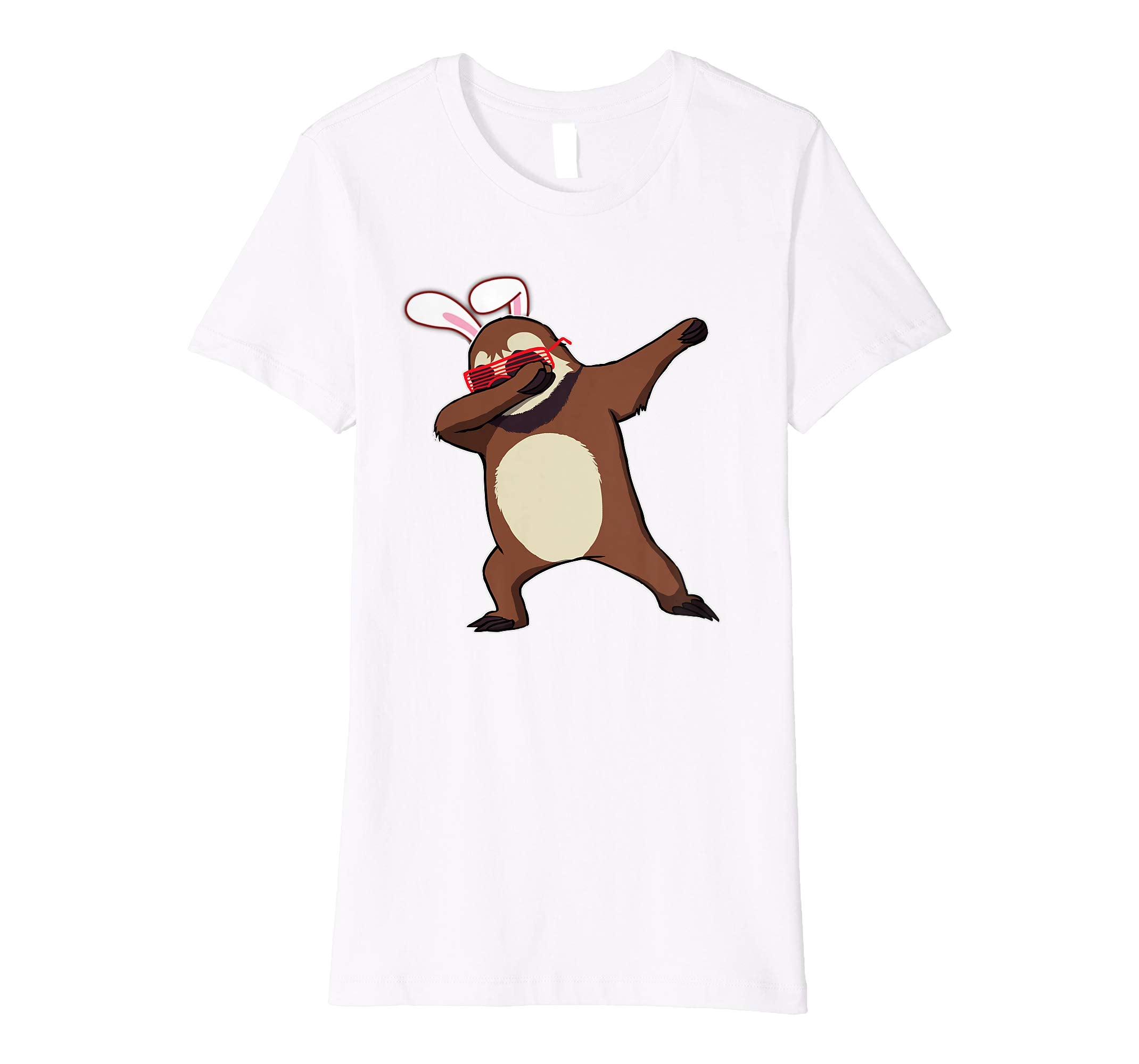 Easter Bunny Dabbing Sloth Tshirt Rabbit Ears Animal Gift