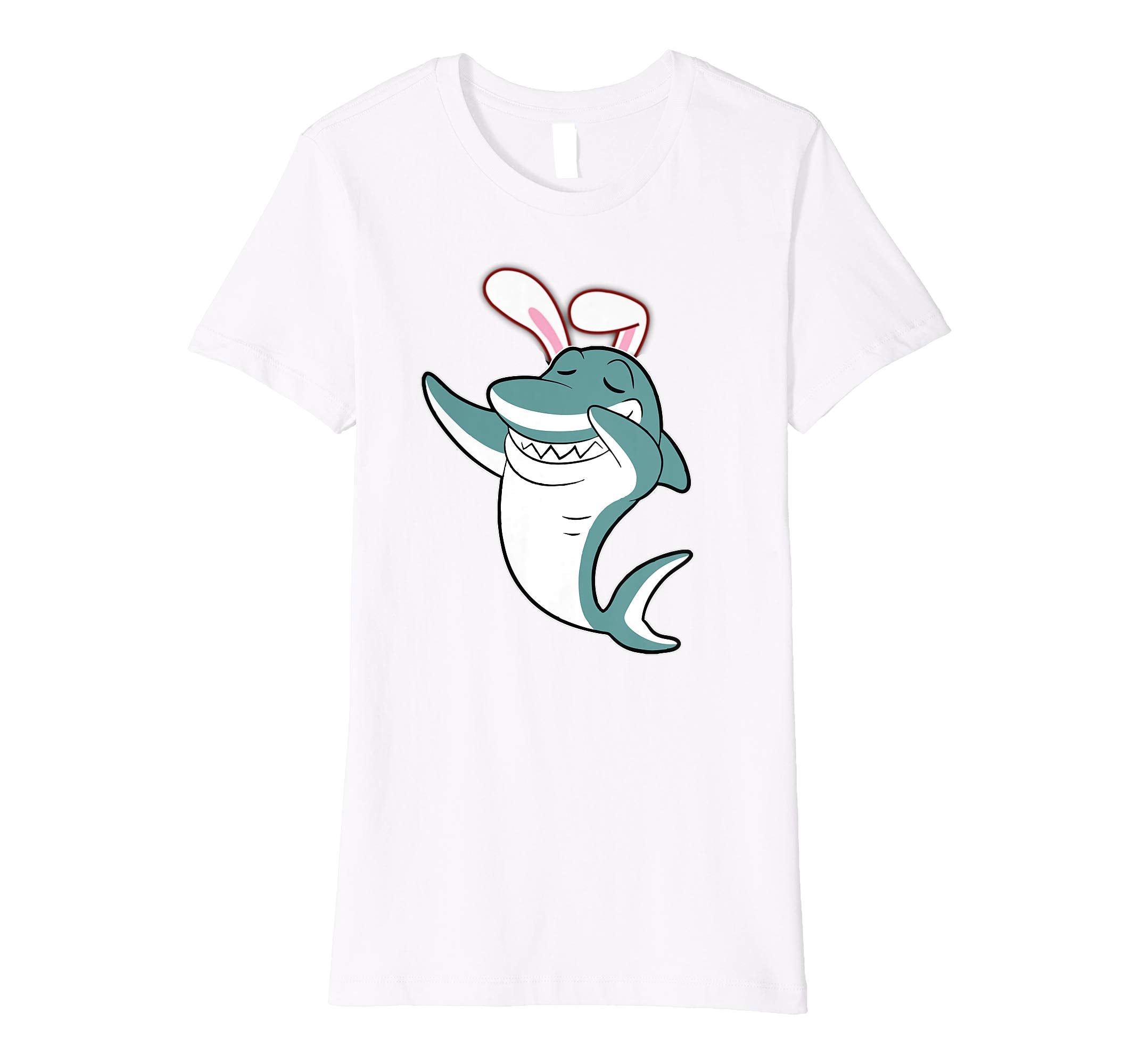 Easter Bunny Dabbing Shark Tshirt Rabbit Ears Animal Gift