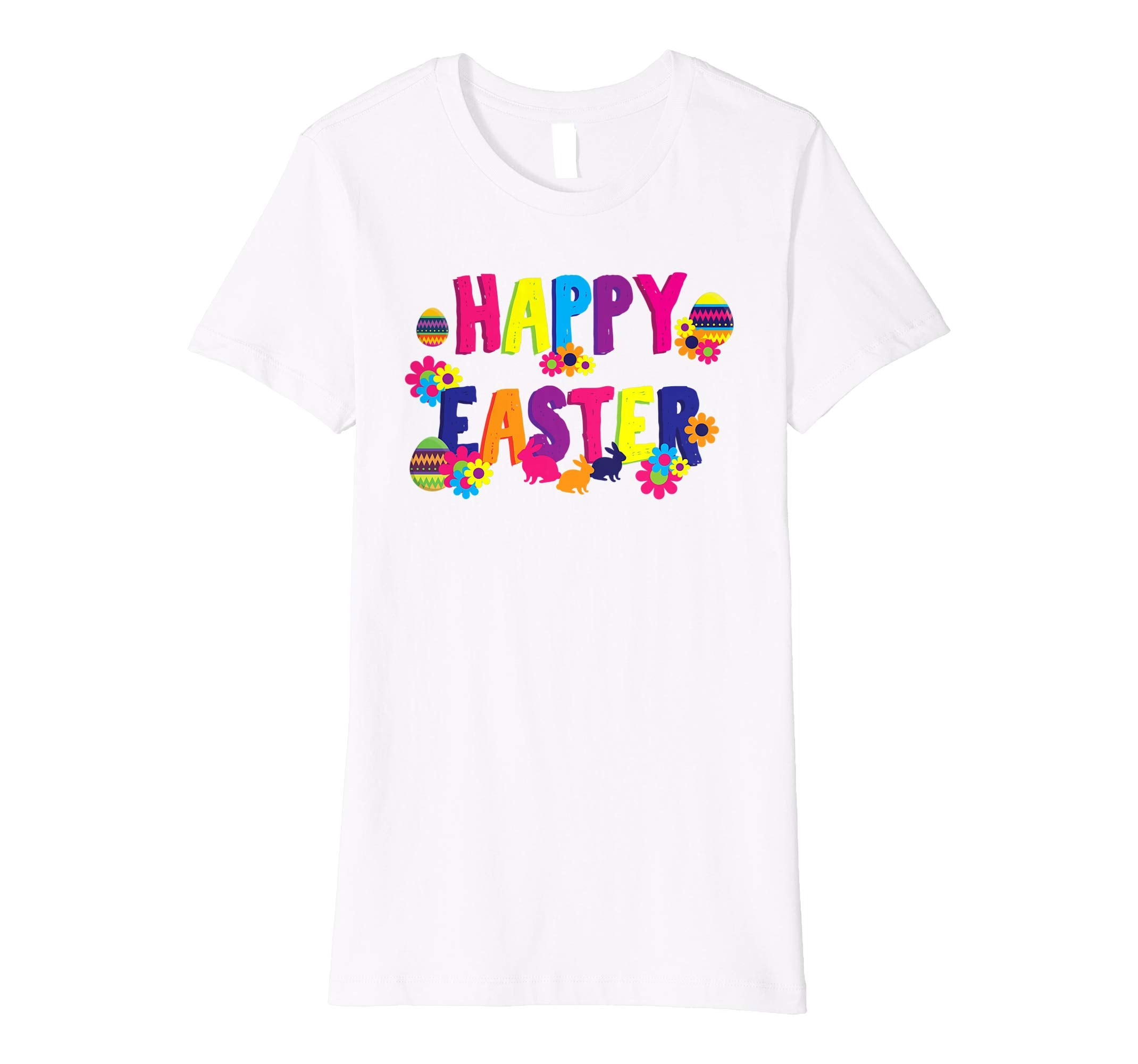 Cute Floral Happy Easter T shirt for Toddler Girls and Women