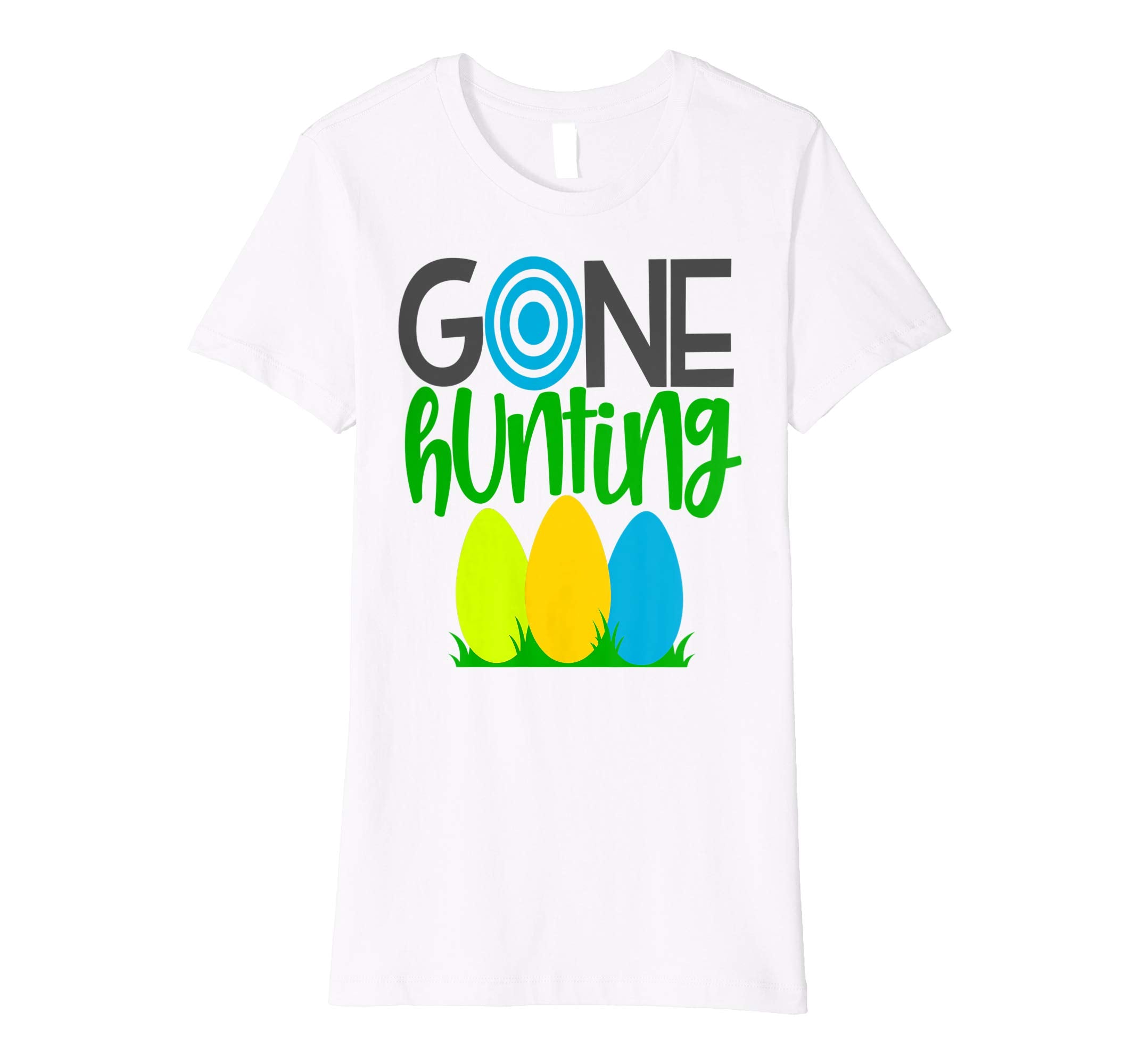 Gone Hunting Eggs Easter Shirt Cute Kids School Grandpa Papa