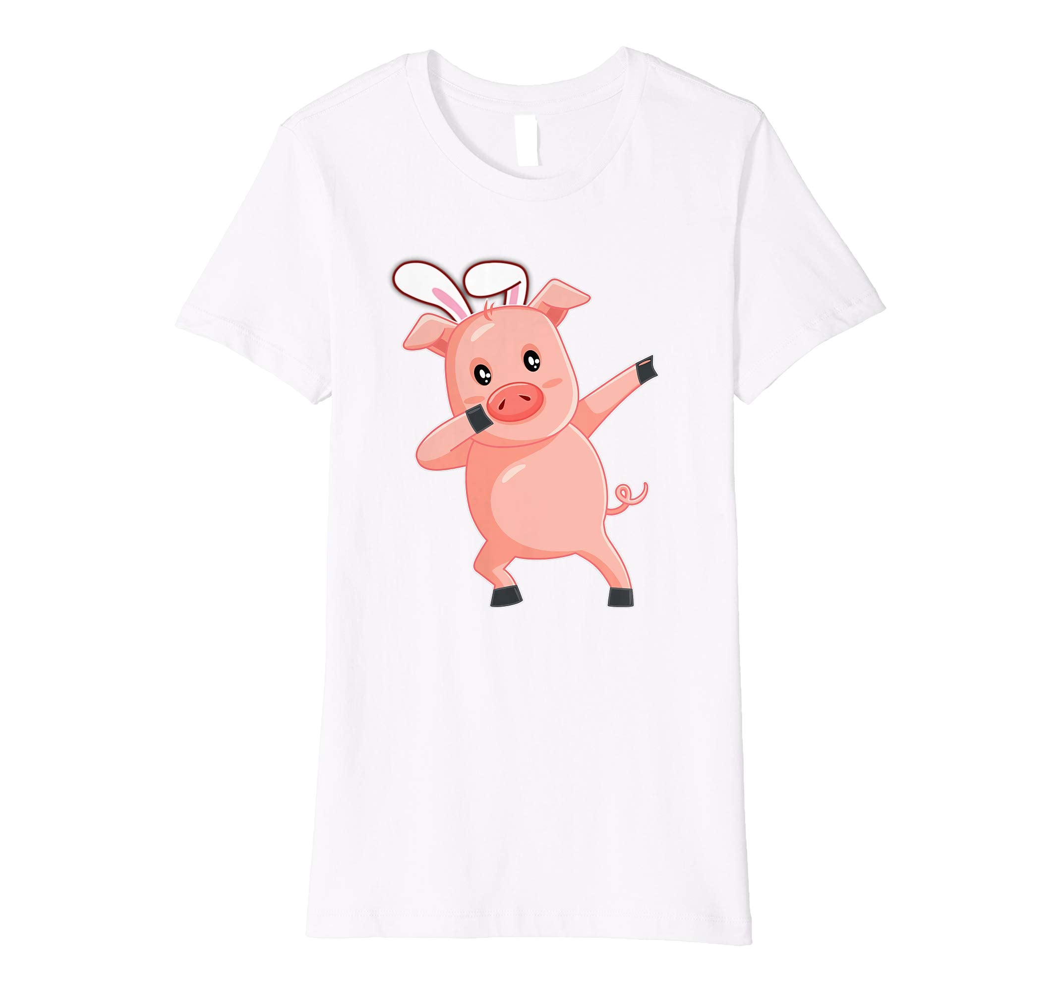 Easter Bunny Dabbing Pig Hog Tshirt Rabbit Ears Animal Gift