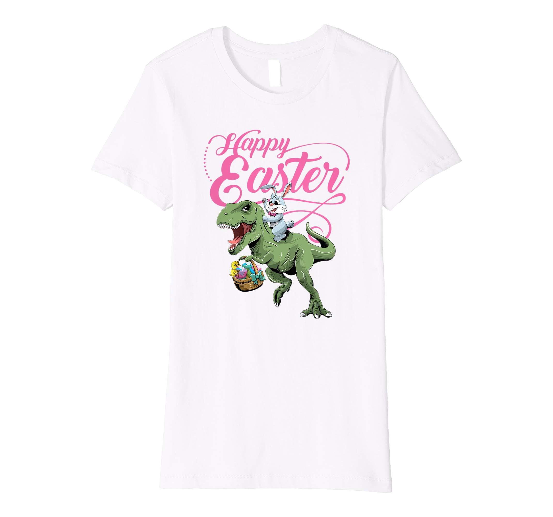 Easter T Shirt for Kids with Cool Bunny and T-rex Egg Hunt