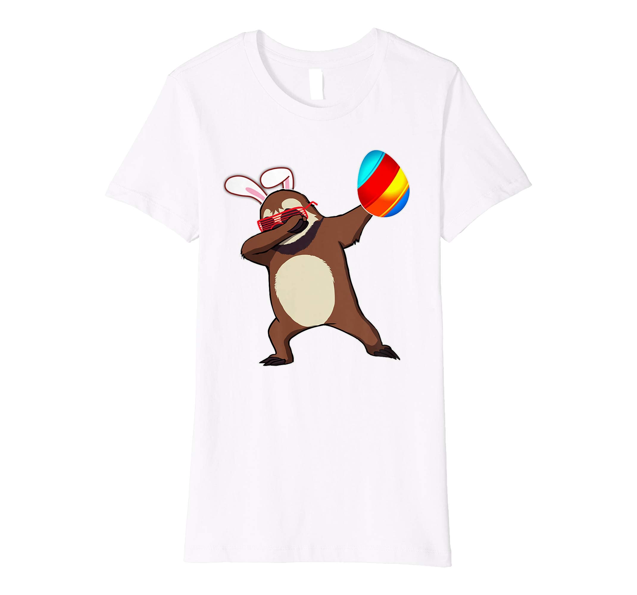 Easter Bunny Dabbing Sloth Tshirt Egg Ears Animal Gift