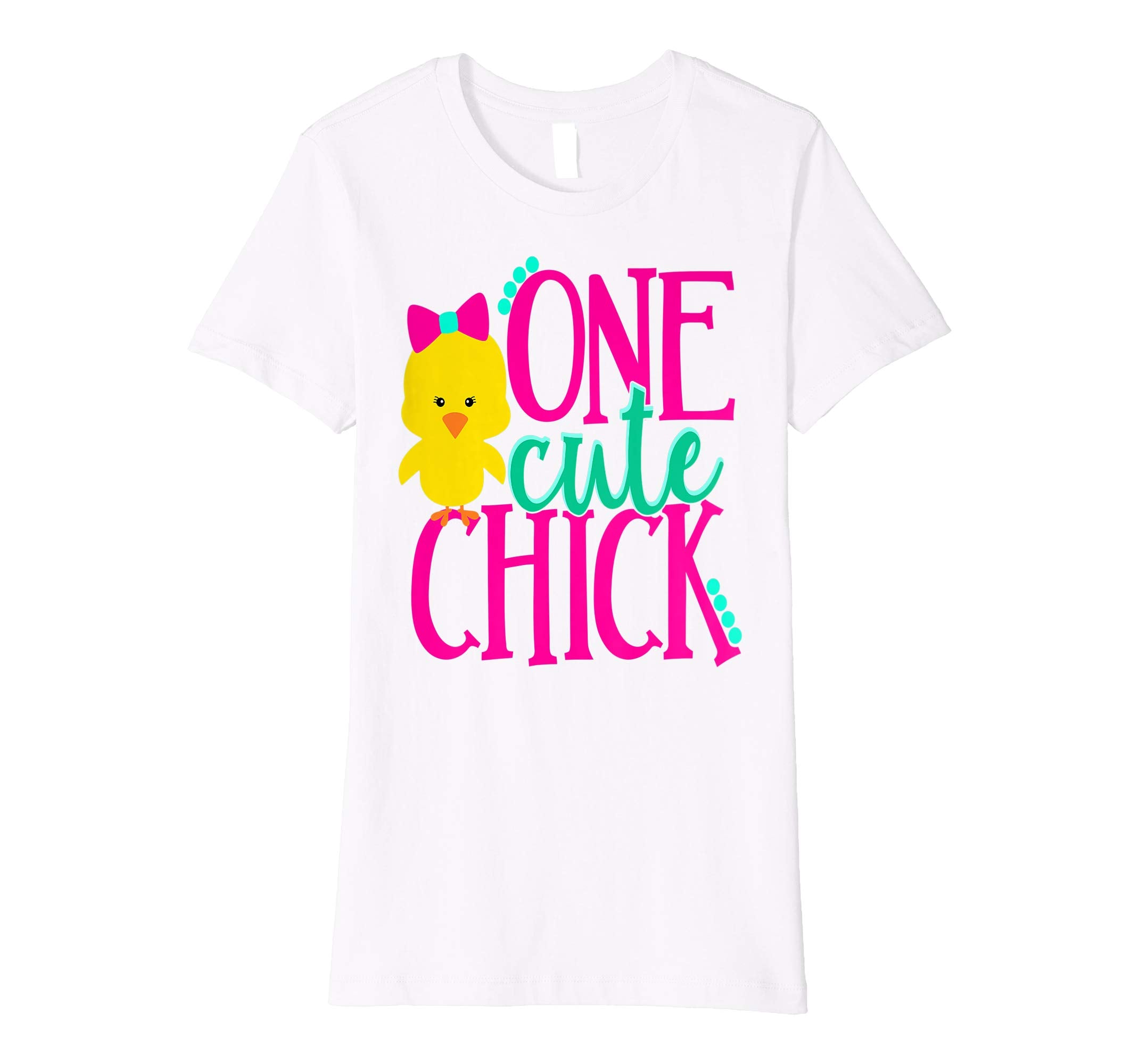 Girls Easter Shirt Kids One Cute Chick Spring Pink School