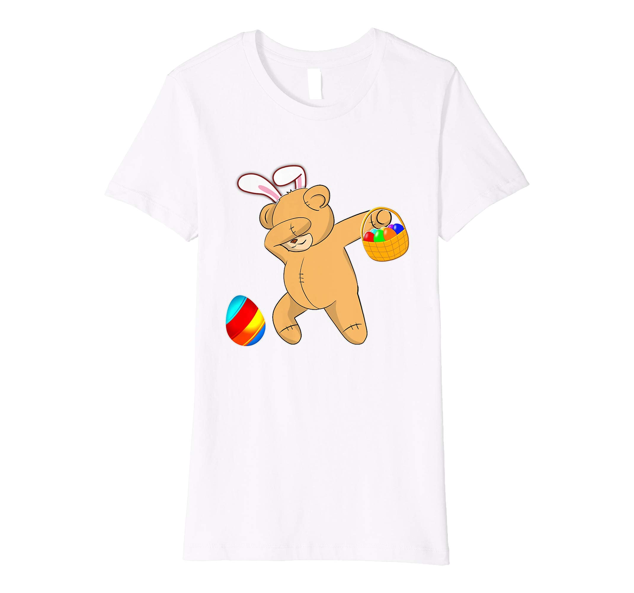 Easter Bunny Dabbing Teddy Bear Tshirt Easter Egg Basket