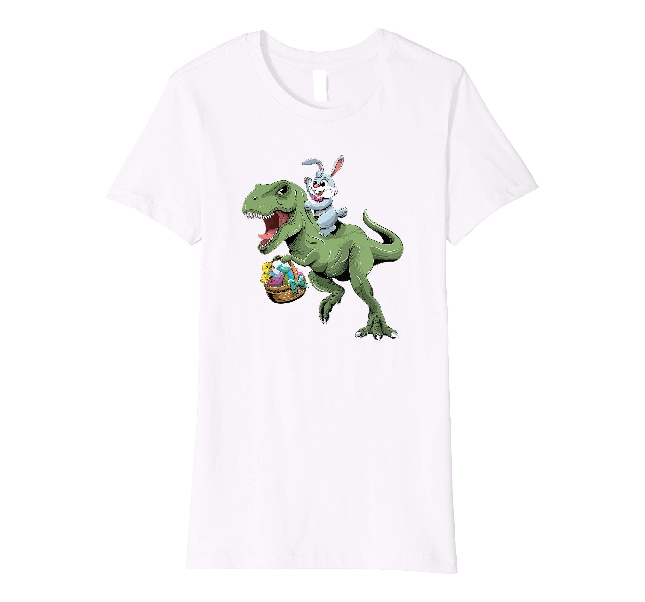 Easter T Shirt for Kids with Cool Bunny and T-rex Egg Hunt
