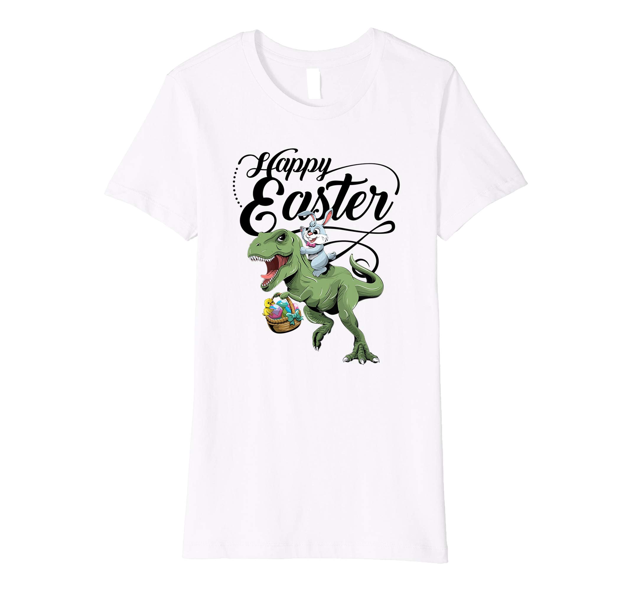 Easter T Shirt for Kids with Cool Bunny and T-rex Egg Hunt