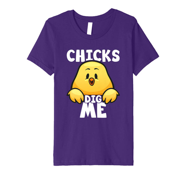 Chicks Dig Me Egg Hunt Happy Easter Kids Boys Girls T Shirt