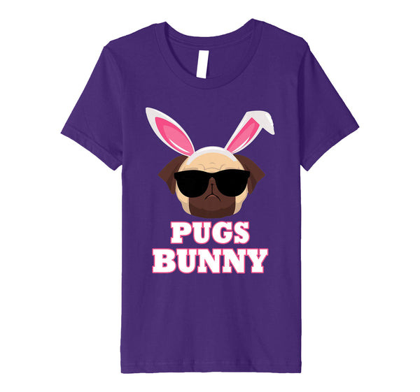 Cool Glasses Pugs Bunny Rabbit Dog Happy Easter Day Shirt