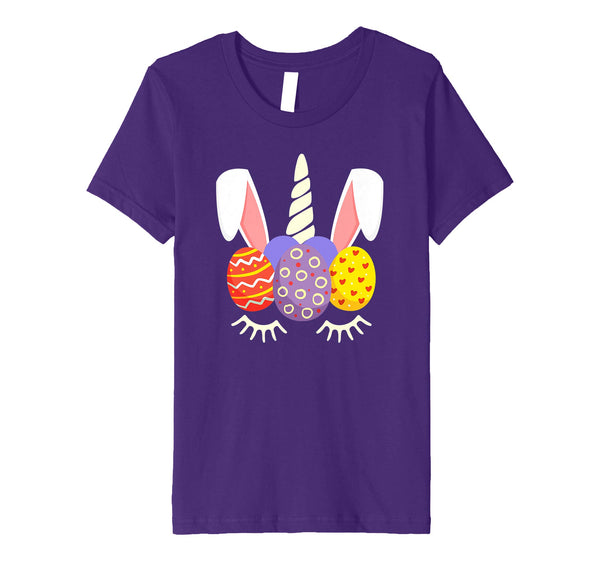 Unicorn Bunny Egg Hunt Happy Easter Kids Boys Girls T Shirt