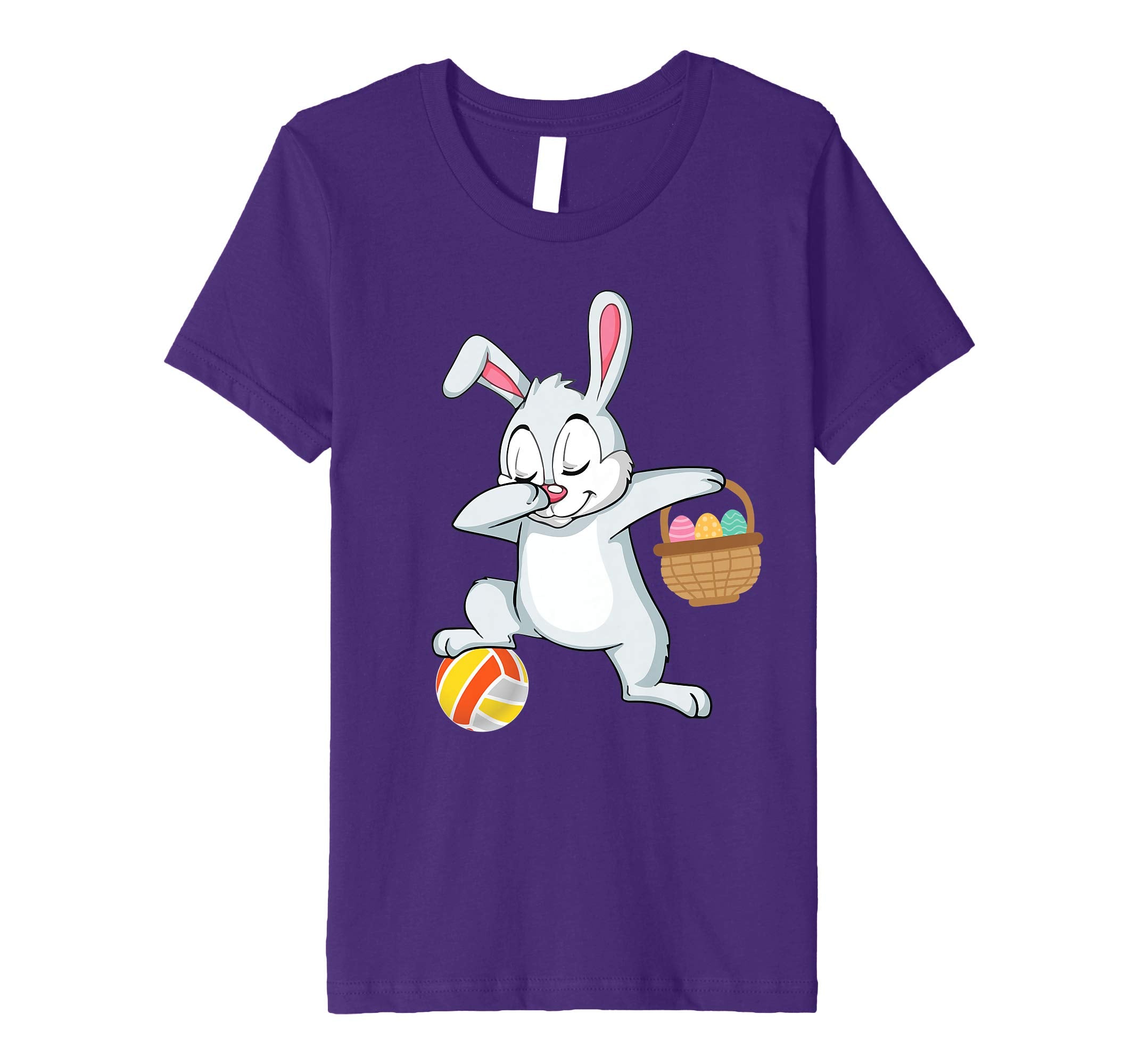 Bunny Rabbit & Easter Eggs Dabbing Playing Volleyball Shirt