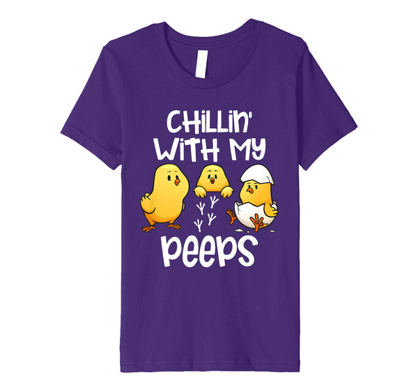 Chillin With My Peeps Happy Easter Kids Boys Girls T Shirt