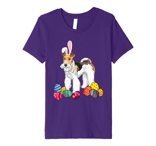 Wire Fox Terrier Bunny Ear With Egg Easter Easter Day Shirt
