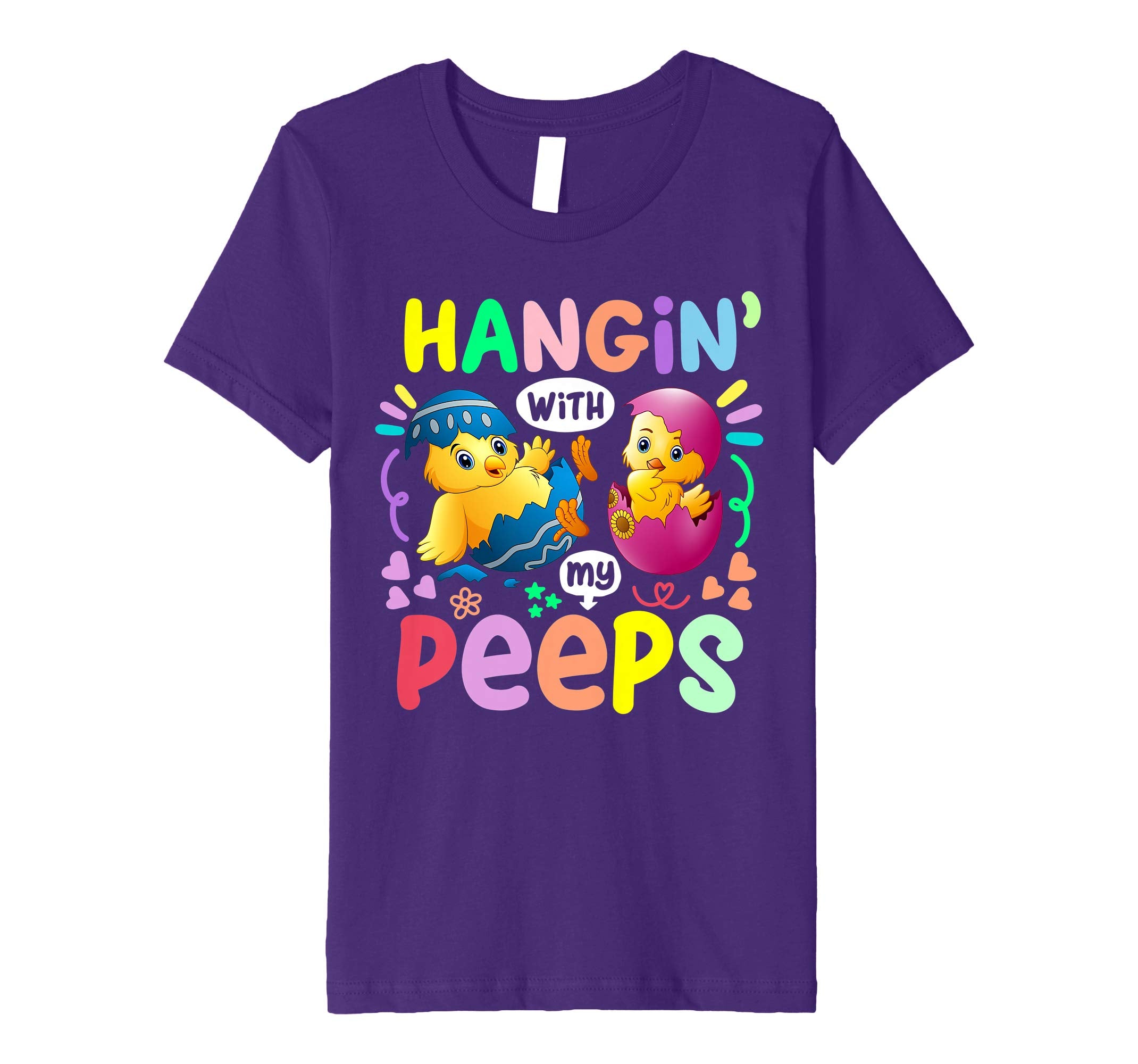 Hanging With My Peeps Happy Easter Kids Boys Girls T Shirt