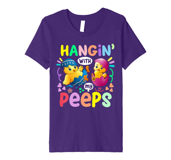 Hanging With My Peeps Happy Easter Kids Boys Girls T Shirt