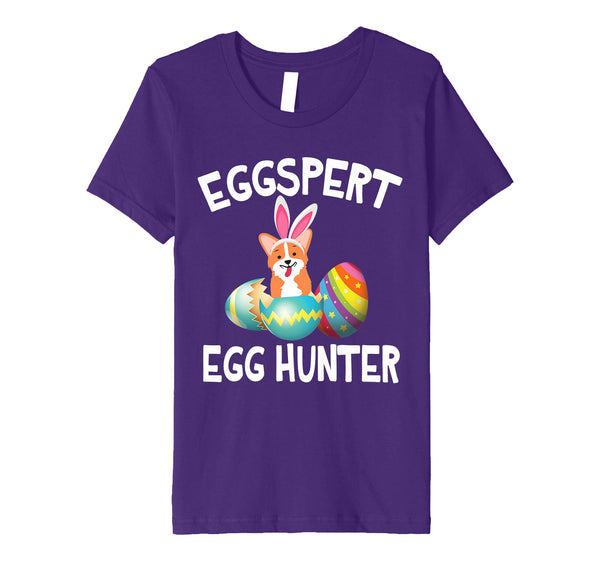 Corgi Bunny Dog Opening Easter Egg Eggspert Egg Hunter Shirt