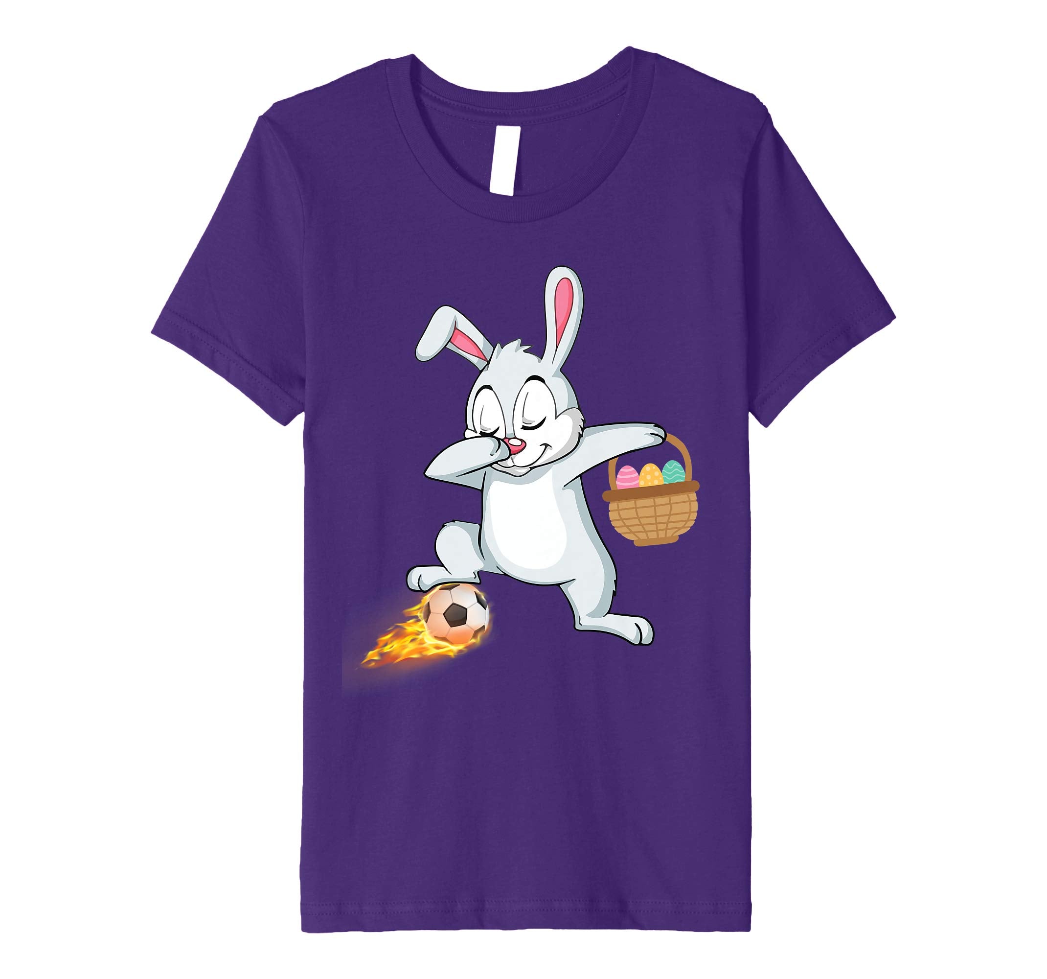 Bunny Rabbit & Easter Eggs Dabbing Playing Fire Soccer Shirt