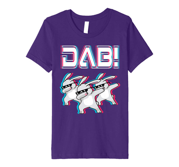 Light Retro Three Bunny Dabbing Dance Happy Easter Shirt DAB