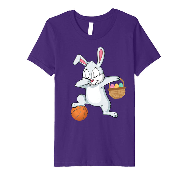 Bunny Rabbit &amp; Easter Eggs Dabbing Playing Basketball Shirt